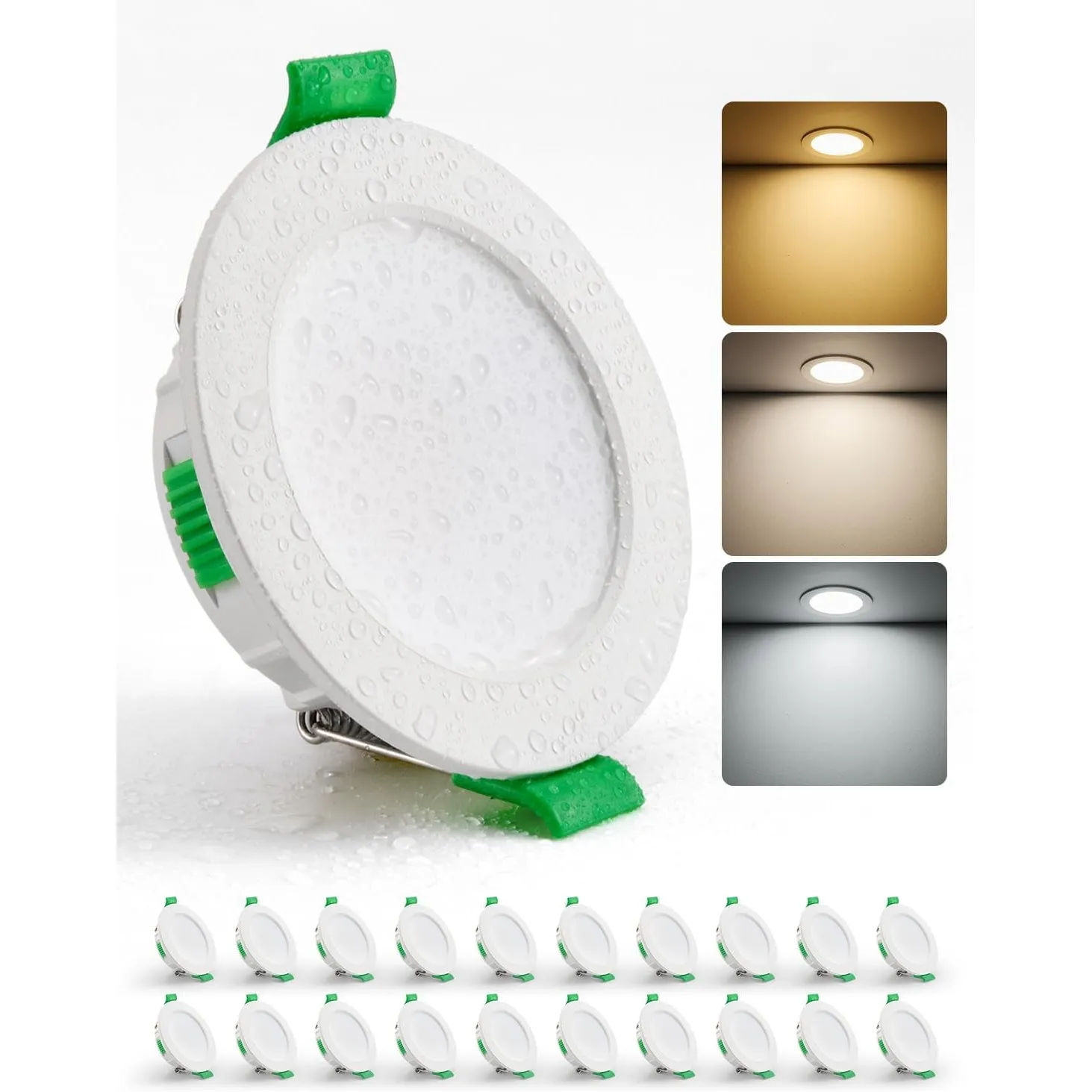HOMEOW 20er Set LED Einbaustrahler 230V 55mm – 68mm Lochmaß, 4W LED Spot