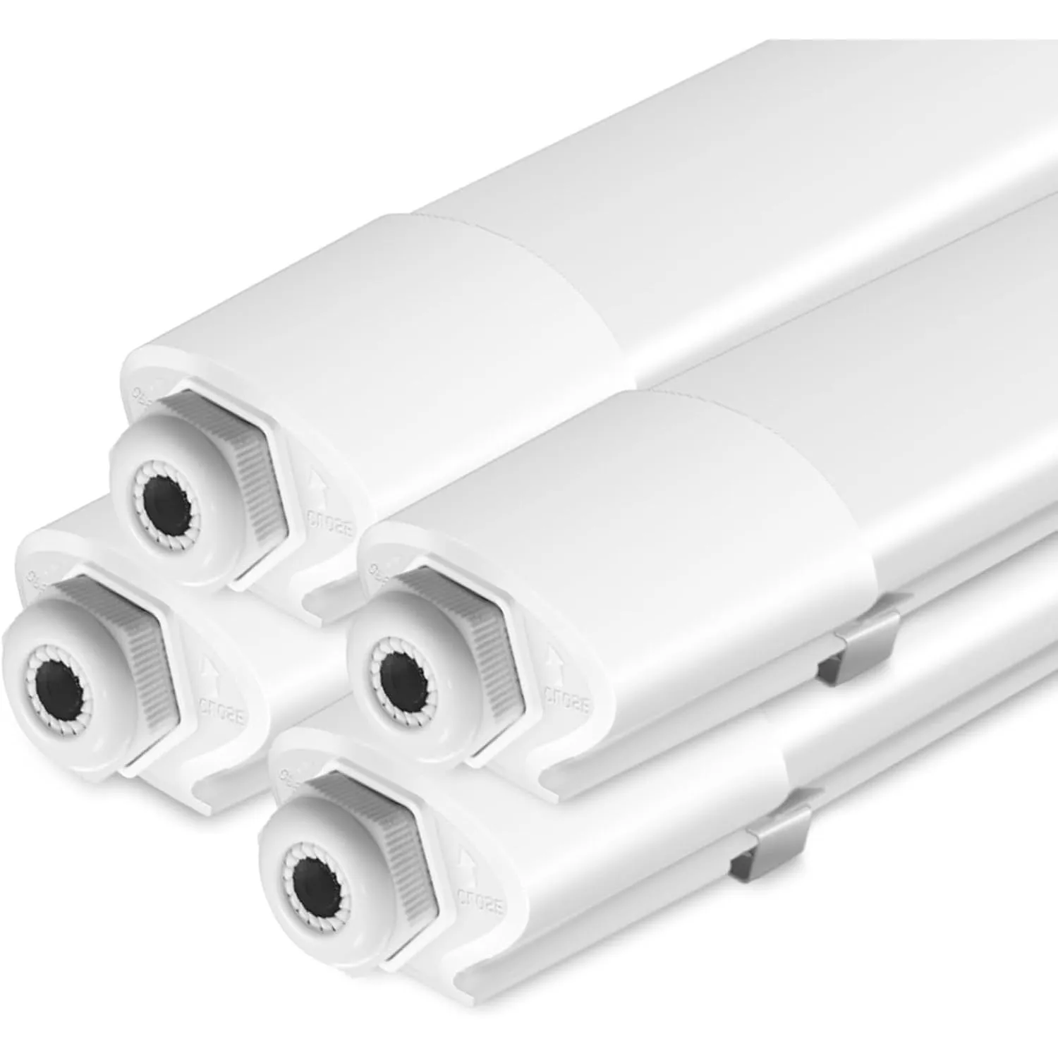 Peasur 4 Stück Feuchtraumleuchte LED 60CM, 3000K/4000K/6500K LED Deckenleuchte Röhre 18W 1980LM Leiste Flach, IP65 Wass…