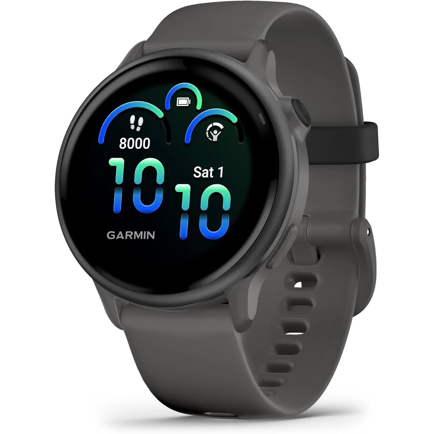 Garmin Vivoactive 6, 42 mm, GPS-Fitness-Smartwatch, Kieselgrau/Schiefergrau