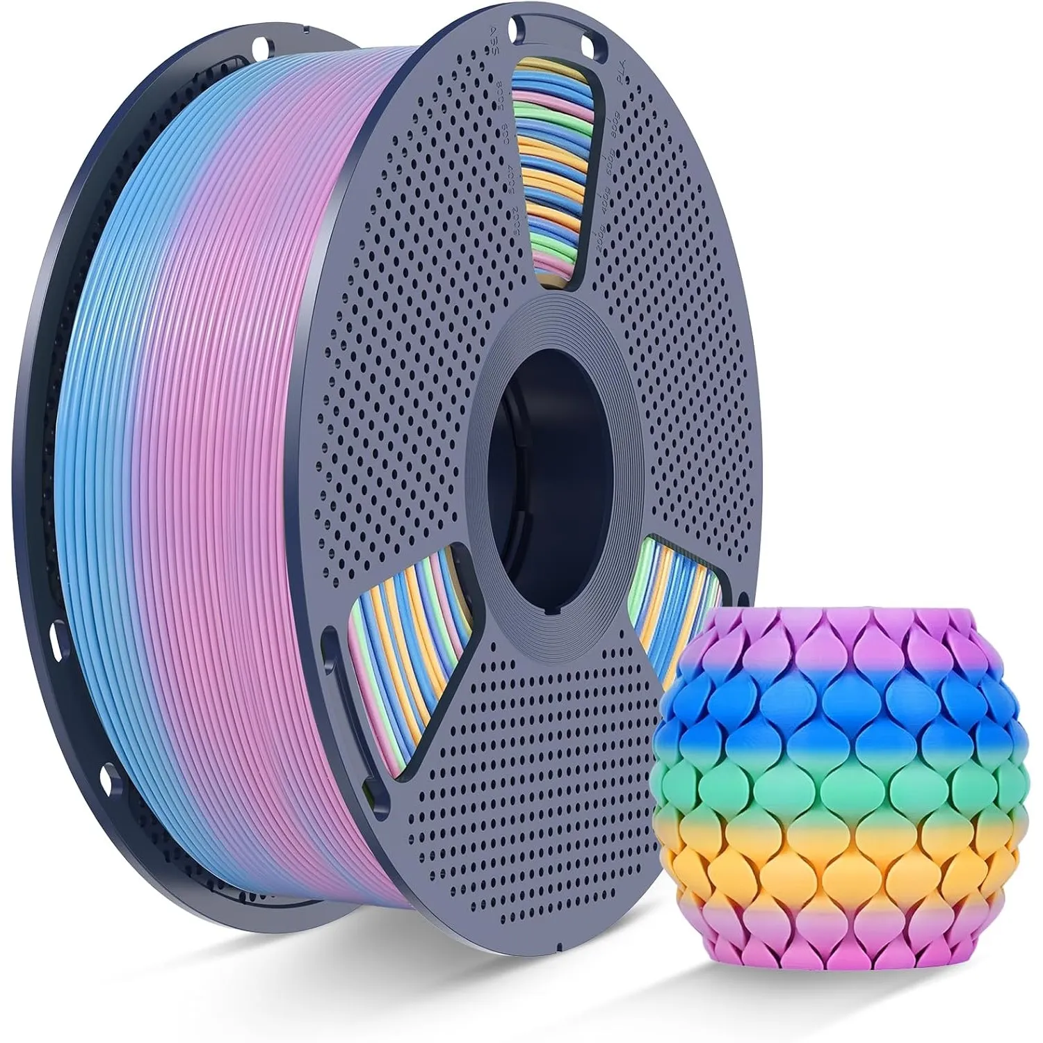SUNLU PLA Rainbow Filament 1.75mm Regenbogen 04, Filament Rainbow PLA | Regenbogen Mehrfarbiger Farbverlauf, Sauber Gew…