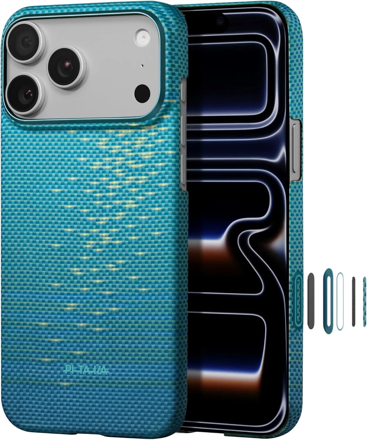 pitaka Hülle für iPhone 17 Pro Magnetische Handyhülle aus Aramidfaser mit Kamerasteuerung Schutzhülle Kompatibel mit Ma…