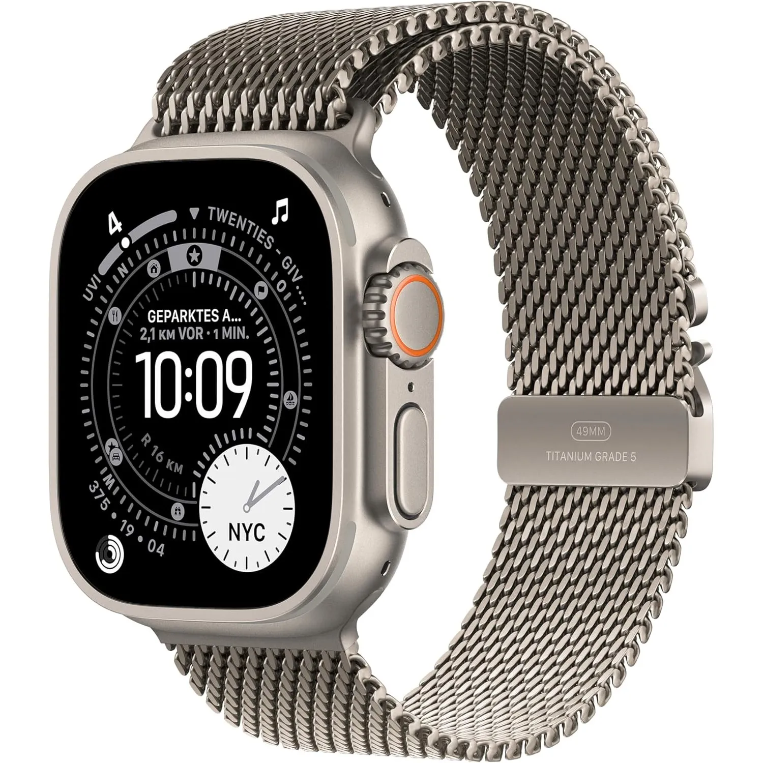 Apple Watch Ultra 3 GPS + Cellular 49 mm Premium Smartwatch für Lauftraining und Kombinationssport mit robustem Titange…