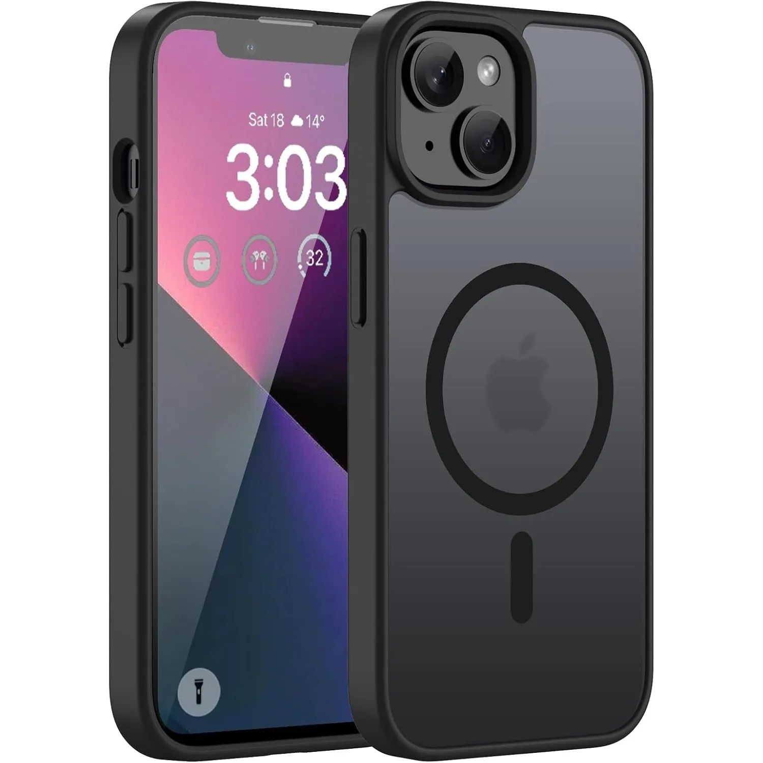 ORDA Magnetisch Hülle für iPhone 13 Mini 5,4 Zoll Kompatibel mit MagSafe, Transluzente Matt Rückseite Kameraschutz Stoß…