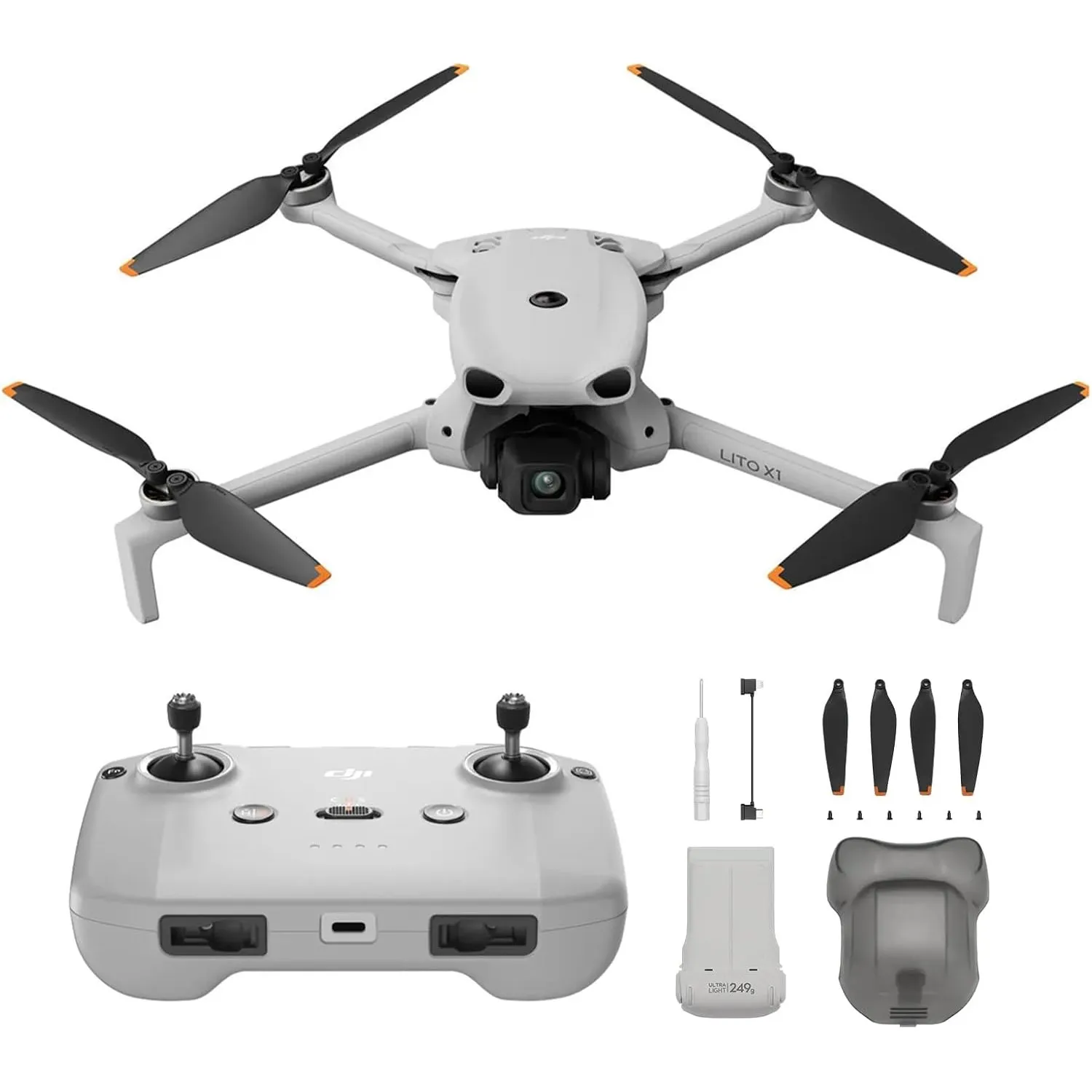 DJI Lito X1 Bundle, Leicht & Faltbar 4K Kameradrohne, Hinderniserkennung, ActiveTrack, 1/1,3-Zoll-Sensor, Geeignet, 15 …