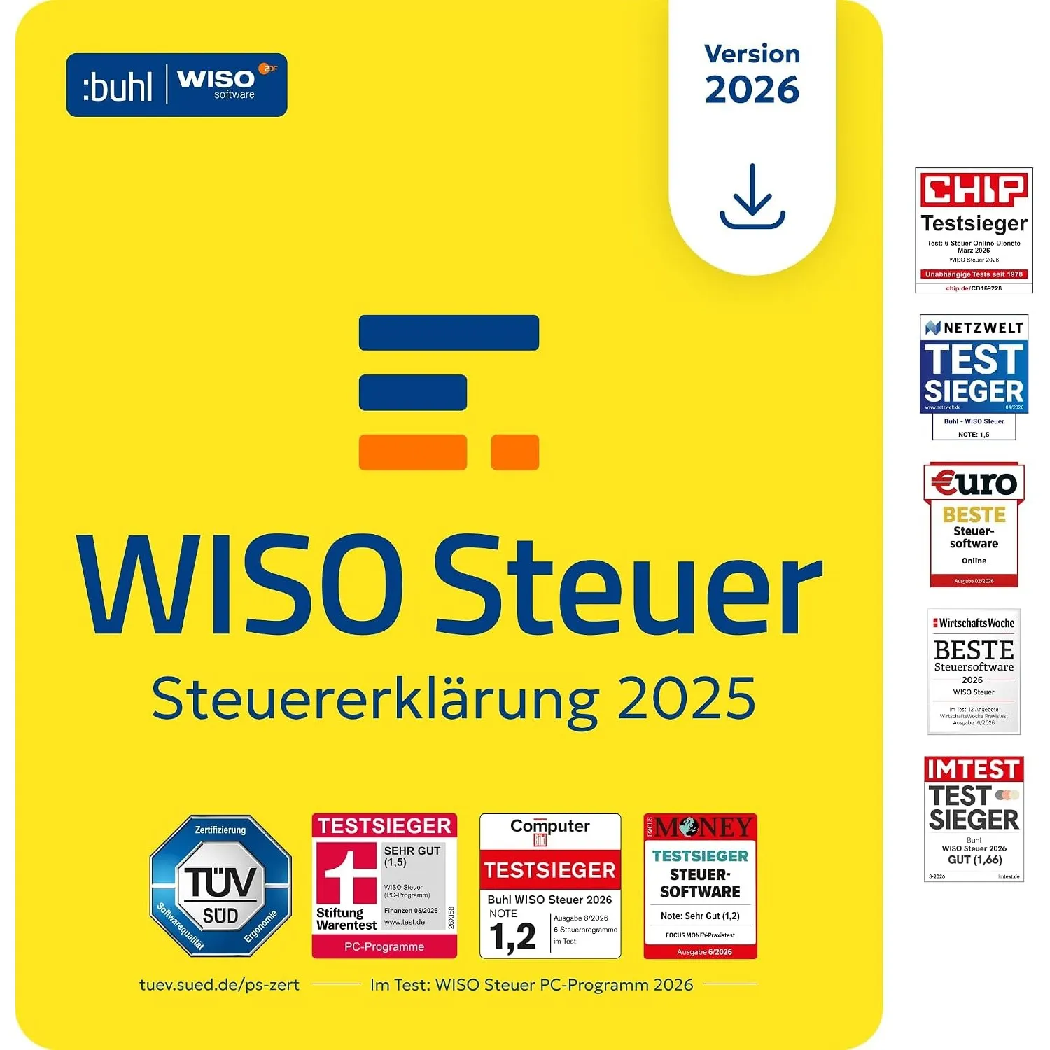 WISO Steuer 2026 (für Steuerjahr 2025) Für Windows, Mac, Smartphones und Tablets | Digitaler Download