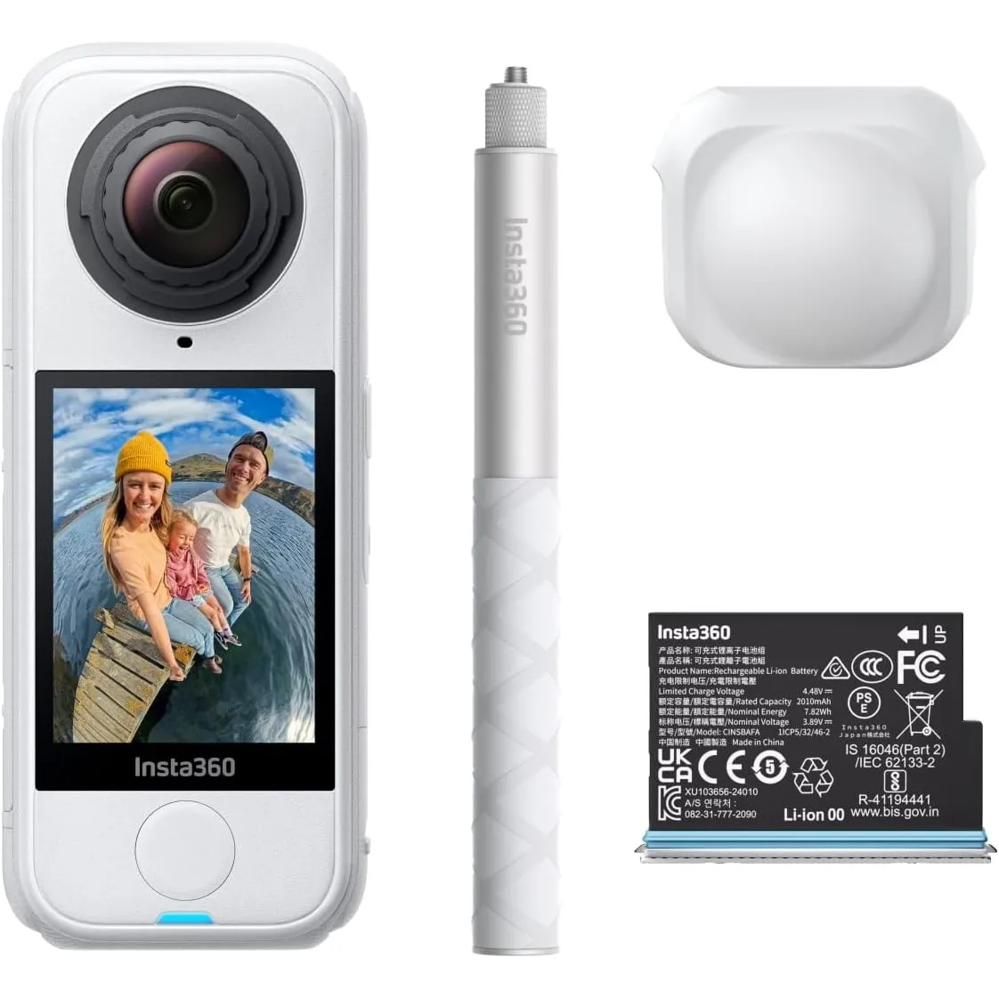 Insta360 X4 Air Starter-Bundle Polarweiß – 165 g leichte 8K 360°-Kamera, Unsichtbarer Selfie-Stick, Wechsel-Linsen, Auf…