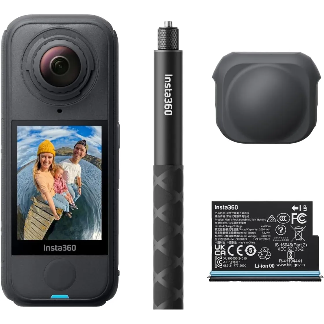 Insta360 X4 Air Starter-Bundle – 165 g leichte 8K 360°-Kamera, Unsichtbarer Selfie-Stick, Wechsel-Linsen, Aufnehmen & d…
