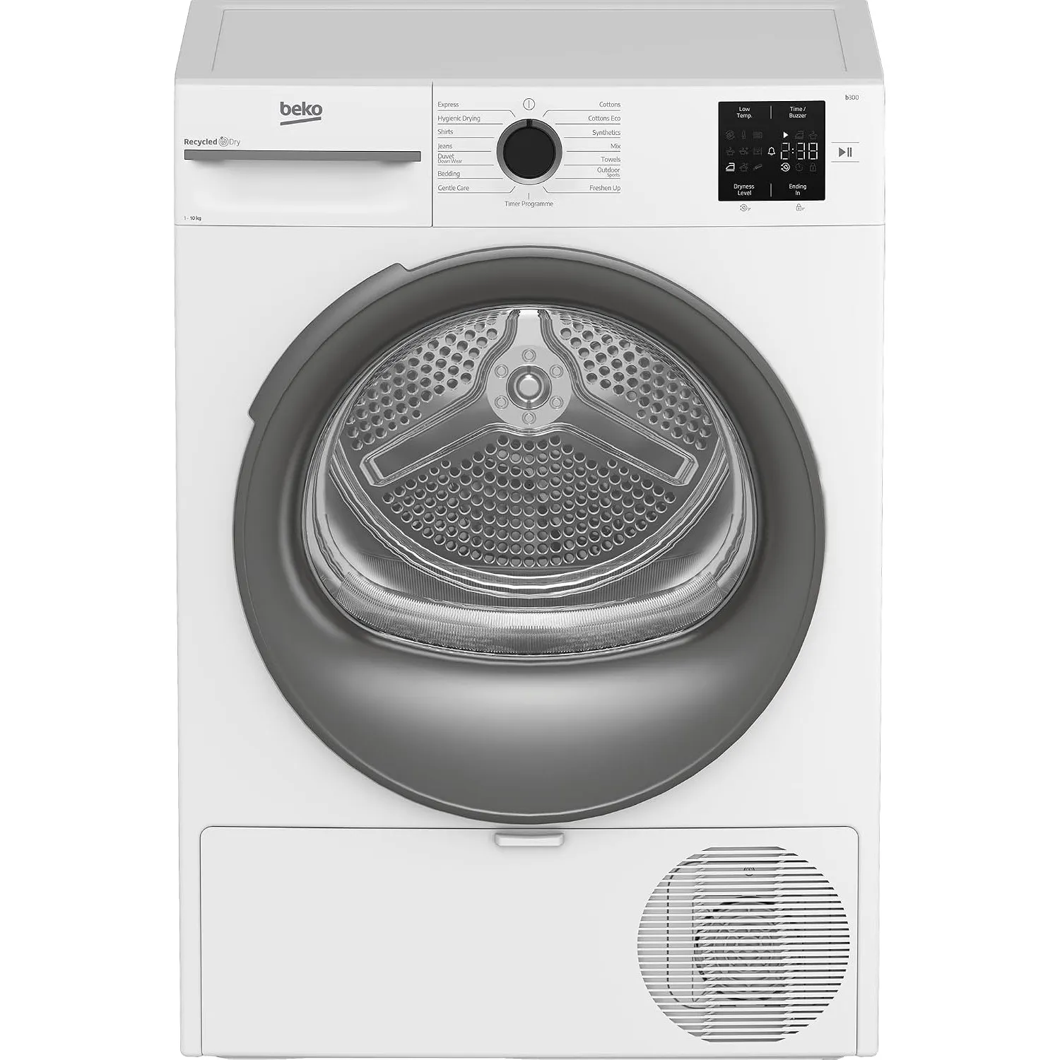 Beko BM3T30210W1 Wäschetrockner, 10 kg, Frontlader Wärmepumpentrockner, Hygiene Trocknen & Hygiene Auffrischen, kombini…