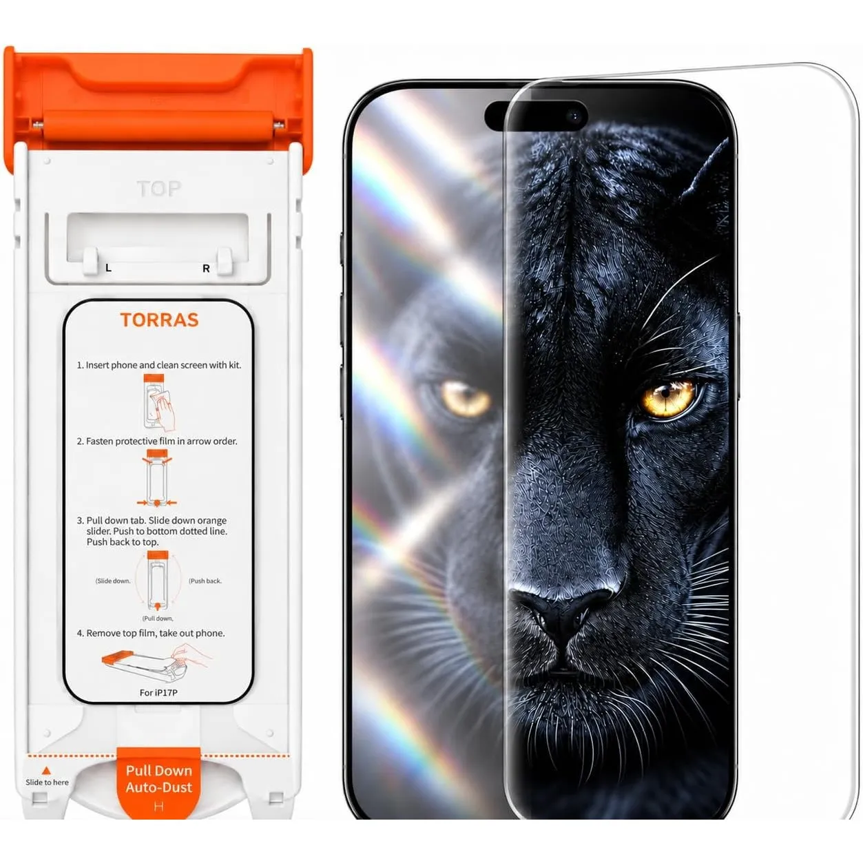 TORRAS OrigArmor AR für iPhone 17 Pro Panzerglas 3D Blendfrei 9H,1Stück