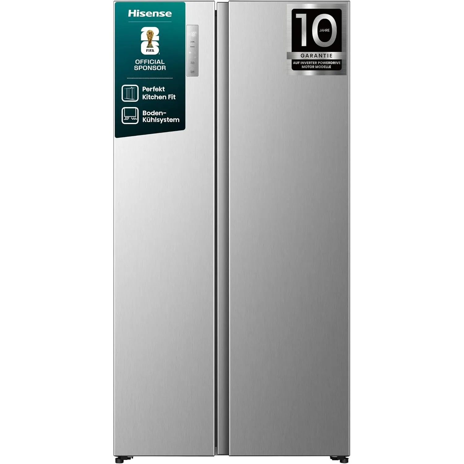 Hisense RS3P538NAIE Kühl-Gefrierkombination/Side by Side/Freistehend/ 527 L/EEK: E/ 39 dB/Perfekt Kitchen Fit/Boden-Küh…