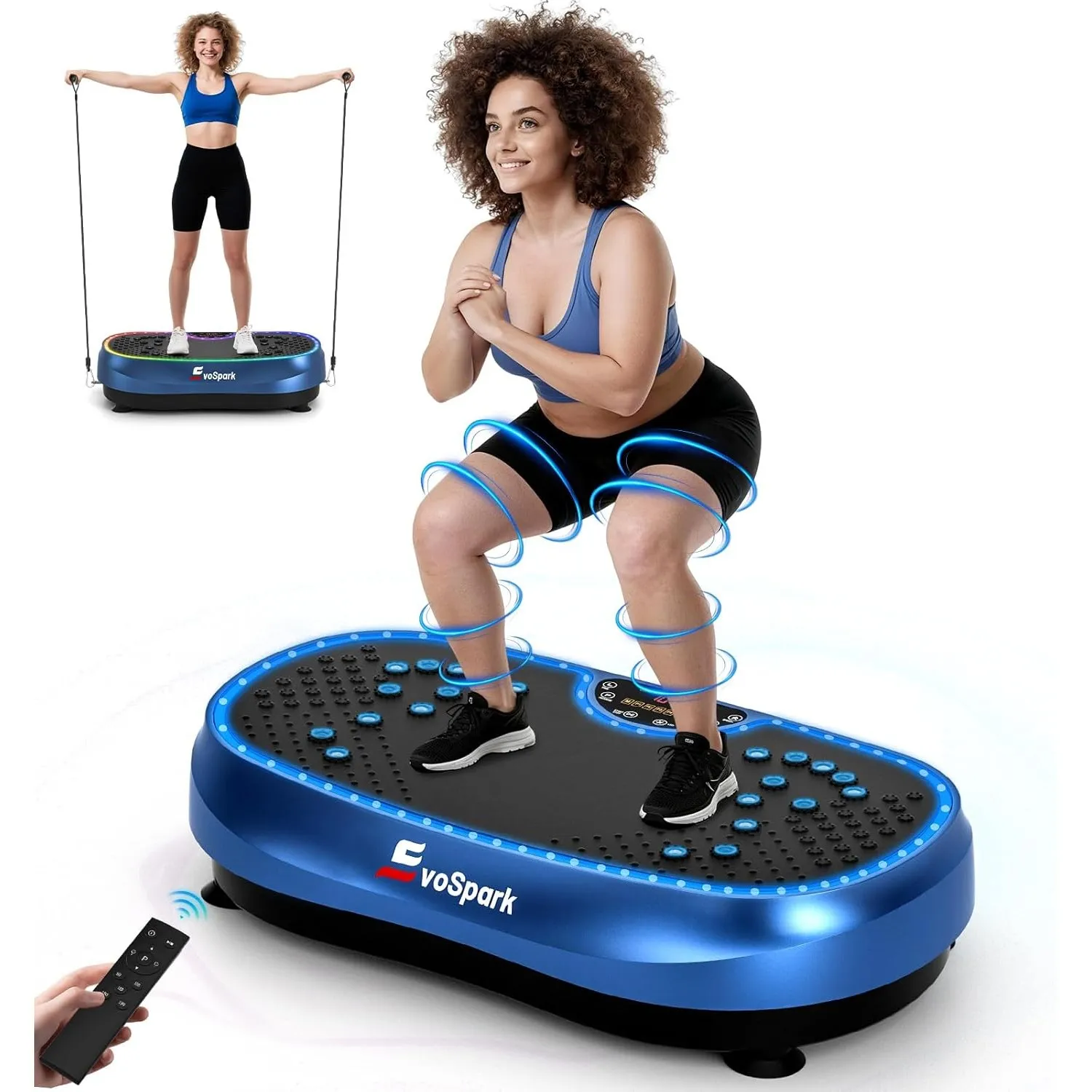 Vibrationsplatte, Vibrationsplatte Testsieger 2026 mit 6+1 Trainingsmodi, 9 coolen LED-Lichtern Vibration Plate für Zuh…