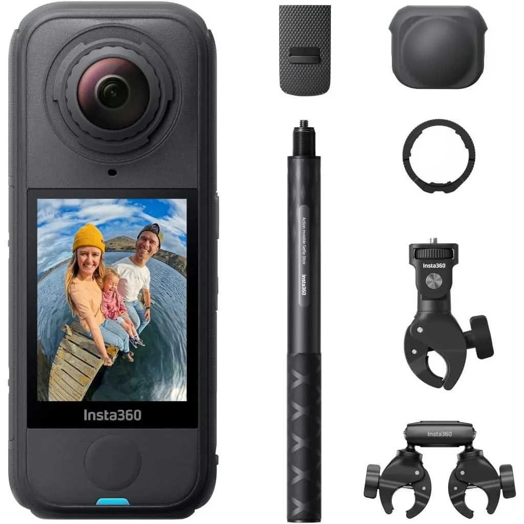 Insta360 X4 Air Motorrad-MultiView-Bundle (Ultimativ) – 165 g leichte 8K 360°-Kamera, Unsichtbarer Selfie-Stick, auswec…