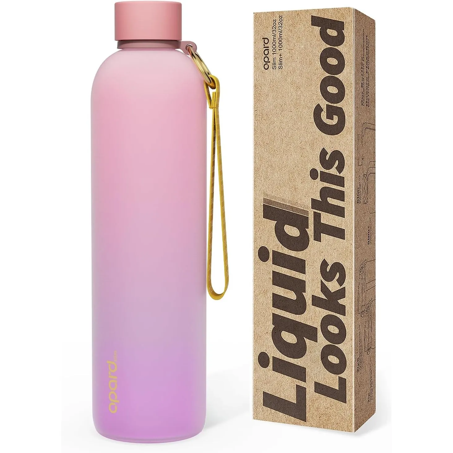 Opard Slim Pro Trinkflasche 1L,Auslaufsicher Wasserflasche SportBPA Frei, SpulmaschinenfestKunststoff Sportflasche Kohl…