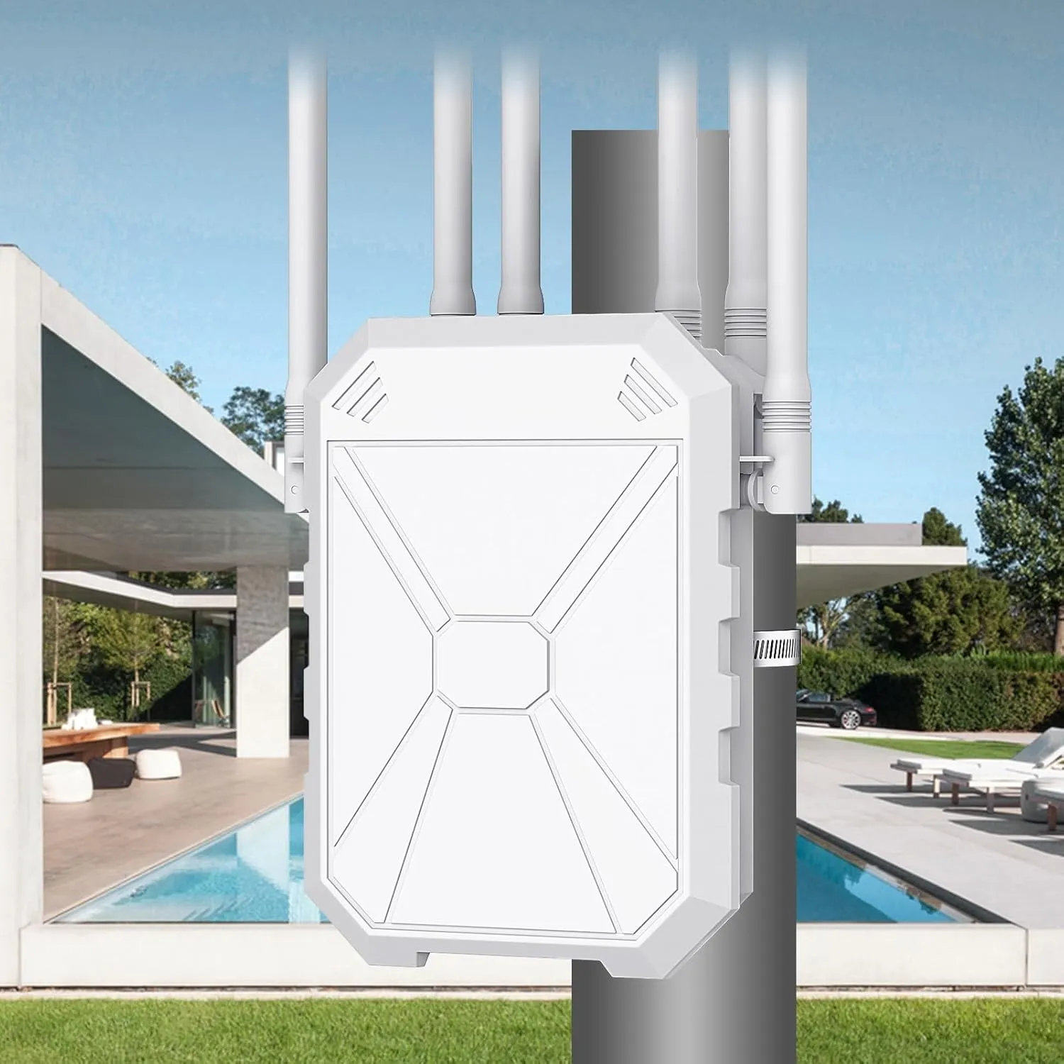 AX1800 Outdoor WLAN Repeater WiFi 6, Gigabit Dualband 2,4 GHz & 5 GHz WLAN Access Point, PoE/DC betrieben, AP/Router/Re…