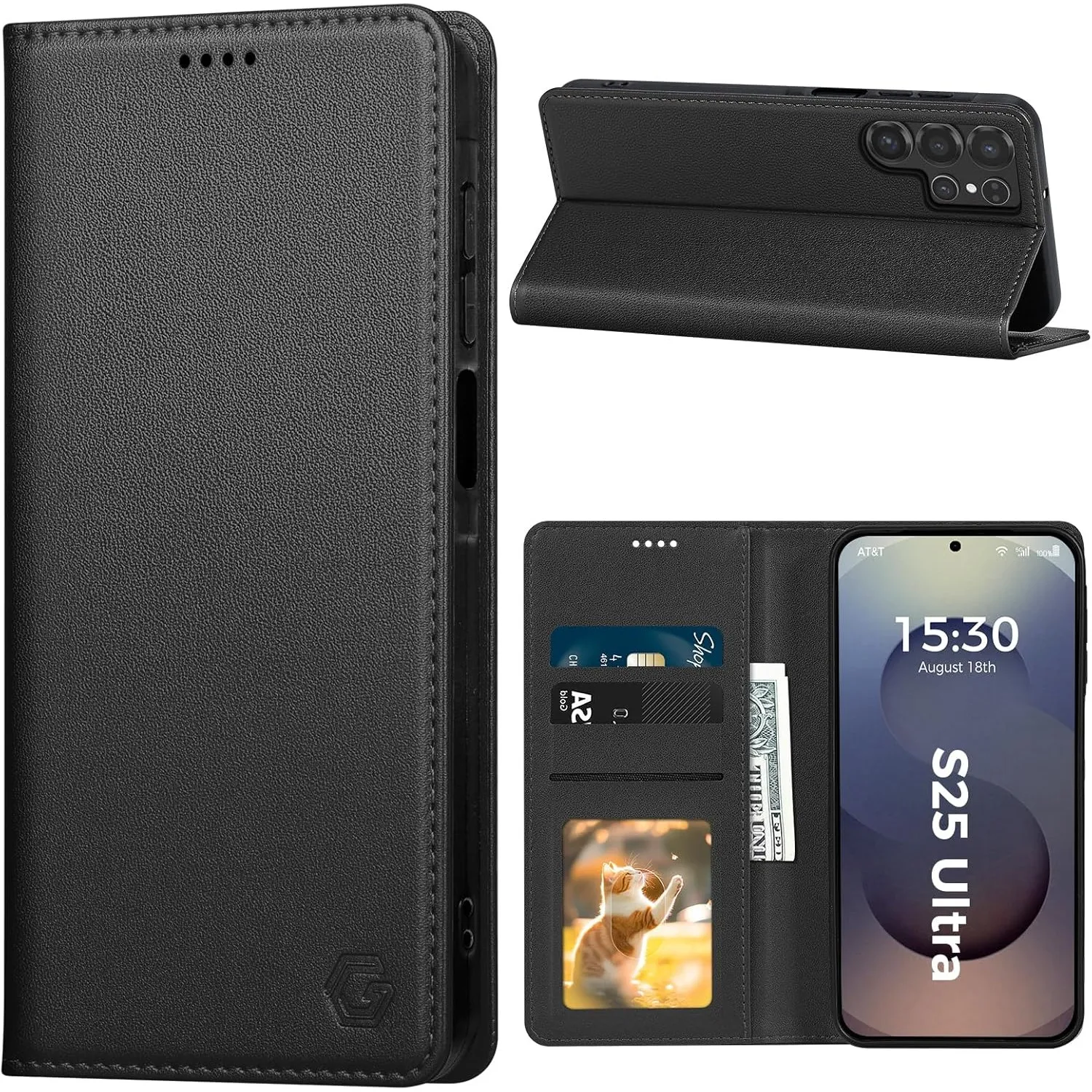 Handyhülle für Samsung Galaxy S25 Ultra 5G Hülle, Kartenfach Premium PU Leder Klapphülle Schutzhülle, Standfunktion Tas…