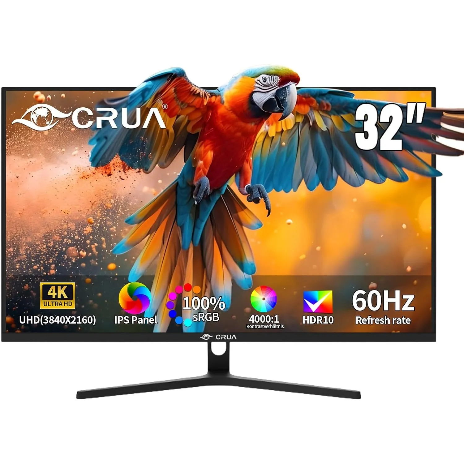 CRUA 32 Inch 4K 60Hz Monitor,UHD (3840 * 2160) IPS Ultra-Slim Bezel Monitor for Photo Video Editing,Immersive Gaming Ex…