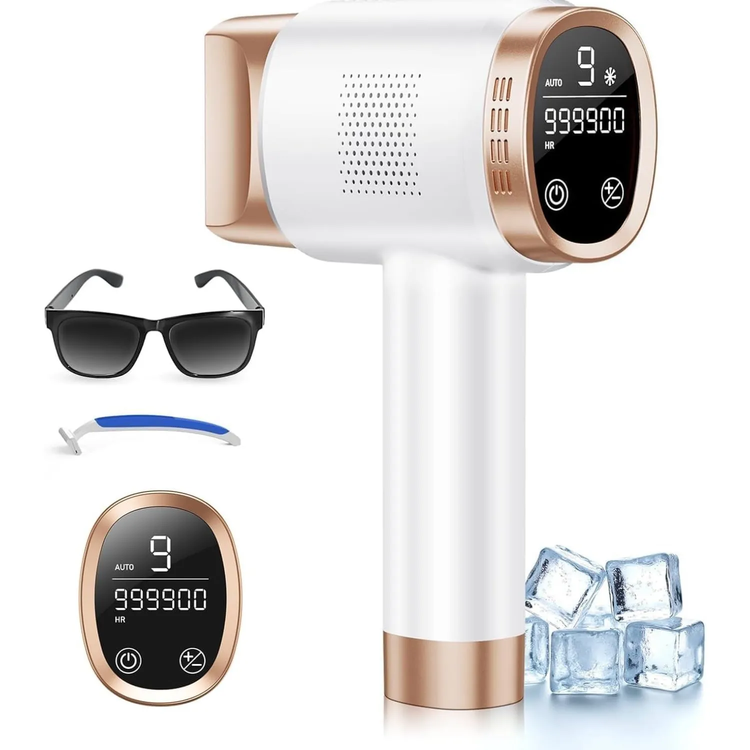 21J IPL Geräte Haarentfernung mit 8℃ Eiskühlsystem, Laser Haarentfernung 9 Stufen & 600 NM Rotlicht, LCD-Touchscreen IP…