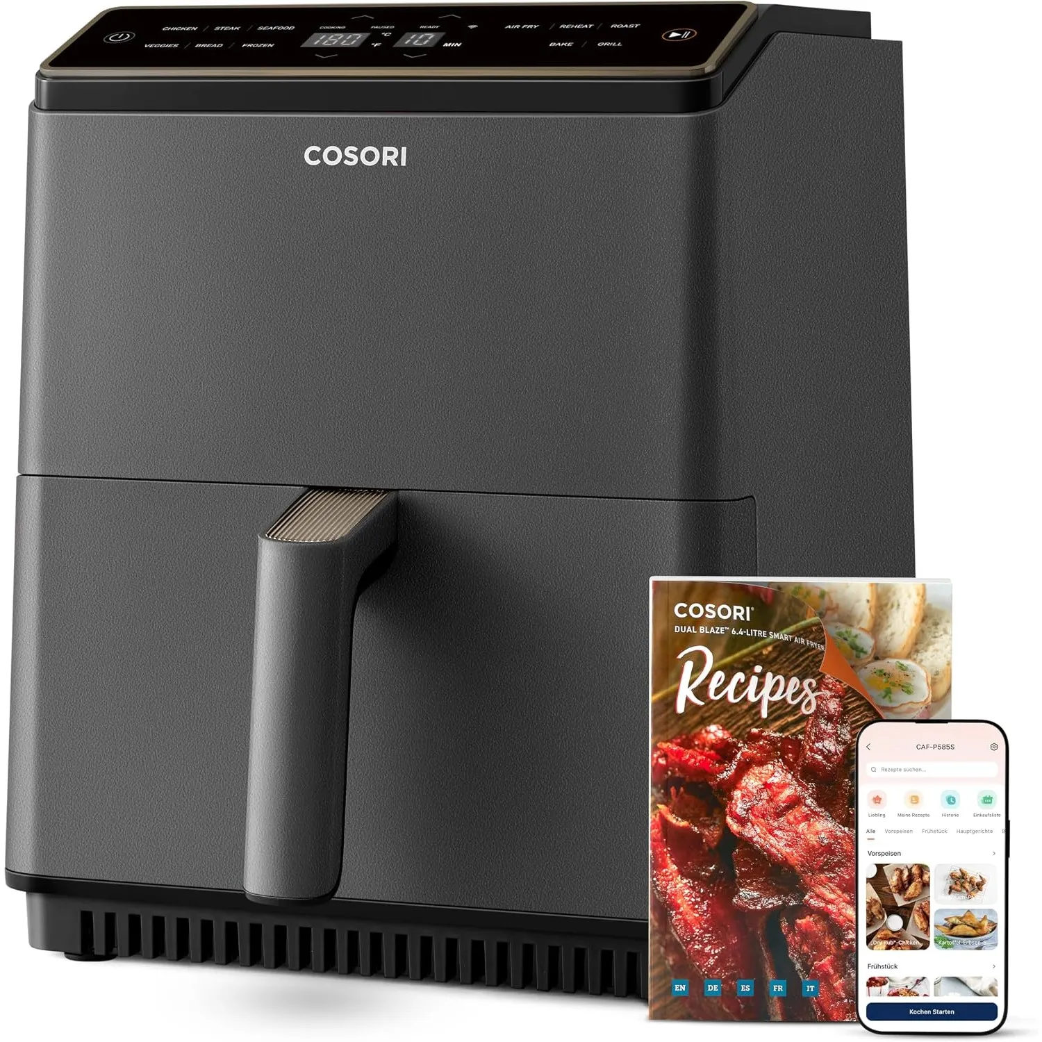 Cosori Airfryer, 11-in-1 6,4L Heißluftfritteuse, Dual Blaze Technologie