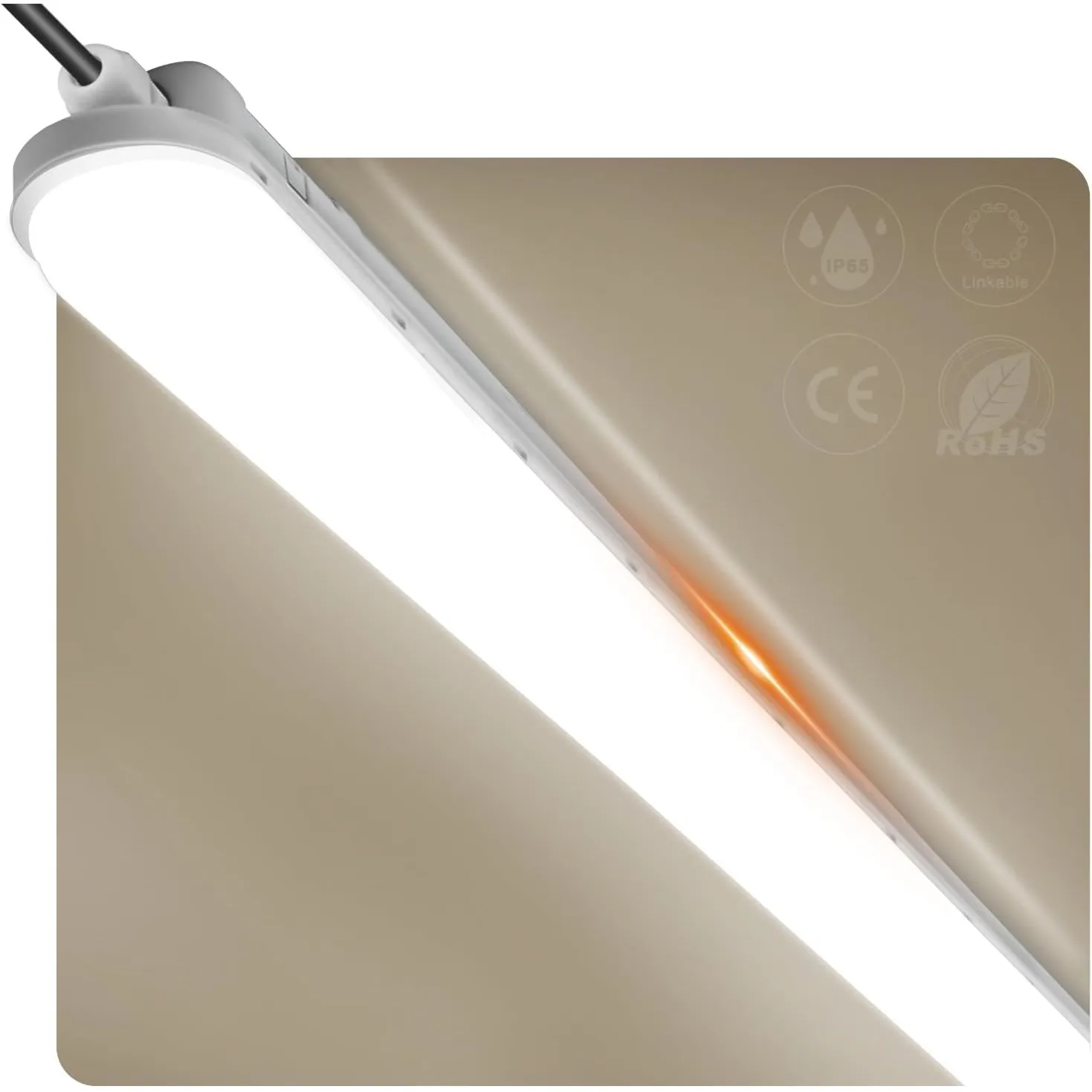 buling LED Feuchtraumleuchte 150cm 60W 7500LM IP65 für Keller Garage