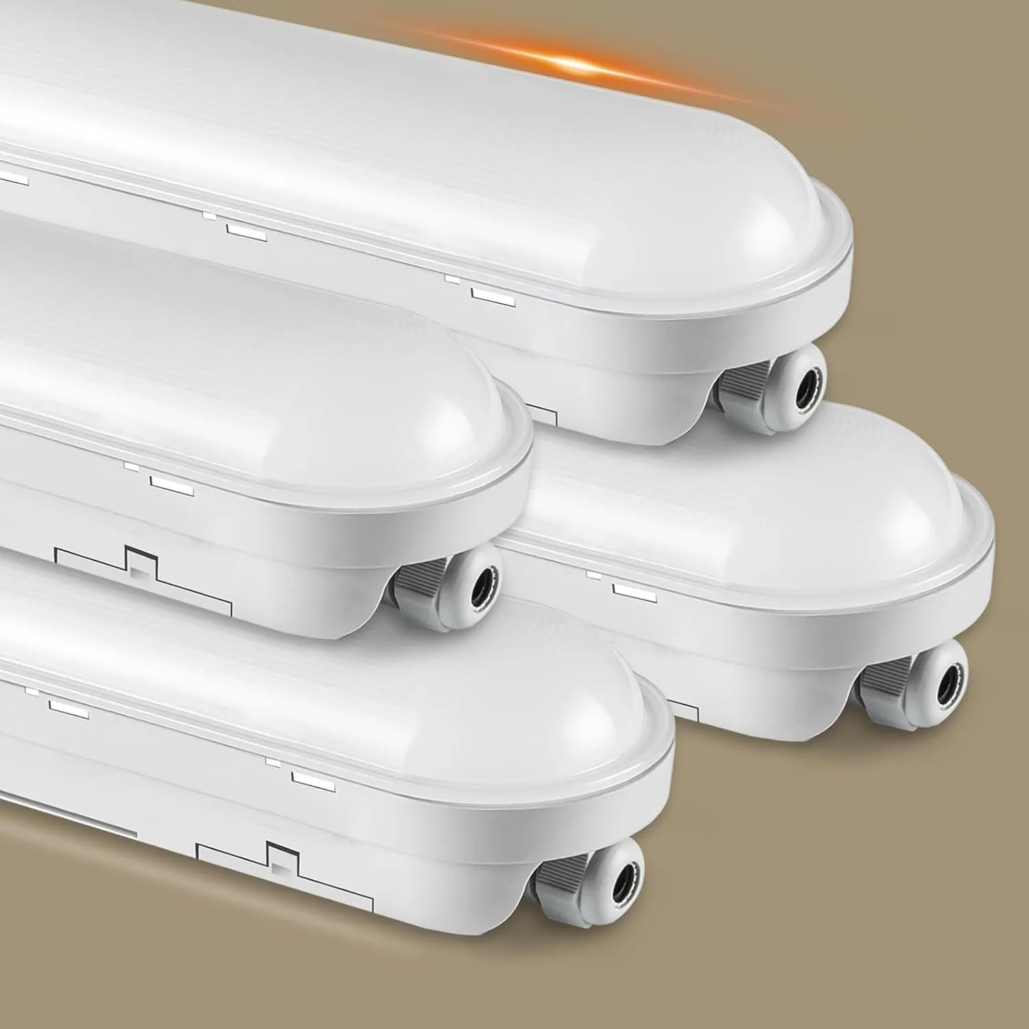 buling 4 Stück Feuchtraumleuchte LED 150CM, 60W 7500LM Röhre Lampe, Verknüpfbar Wannenleuchte IP65 Wasserfest Leuchtsto…