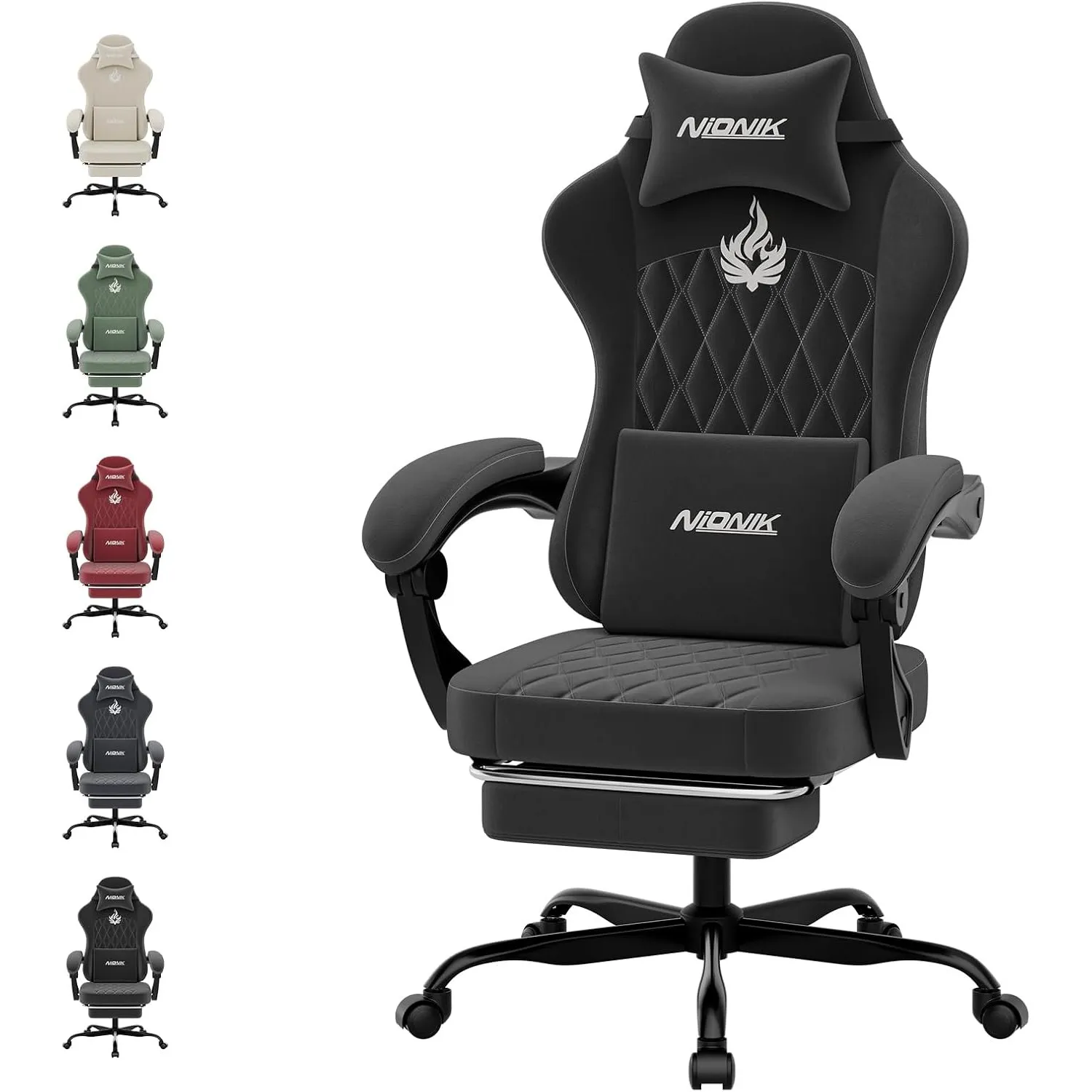 Gaming Stuhl Einsteigermodell, Ergonomischer Computerstuhl mit Verstellbarer Höhe und Rückenlehne, Einfacher Gaming Stu…