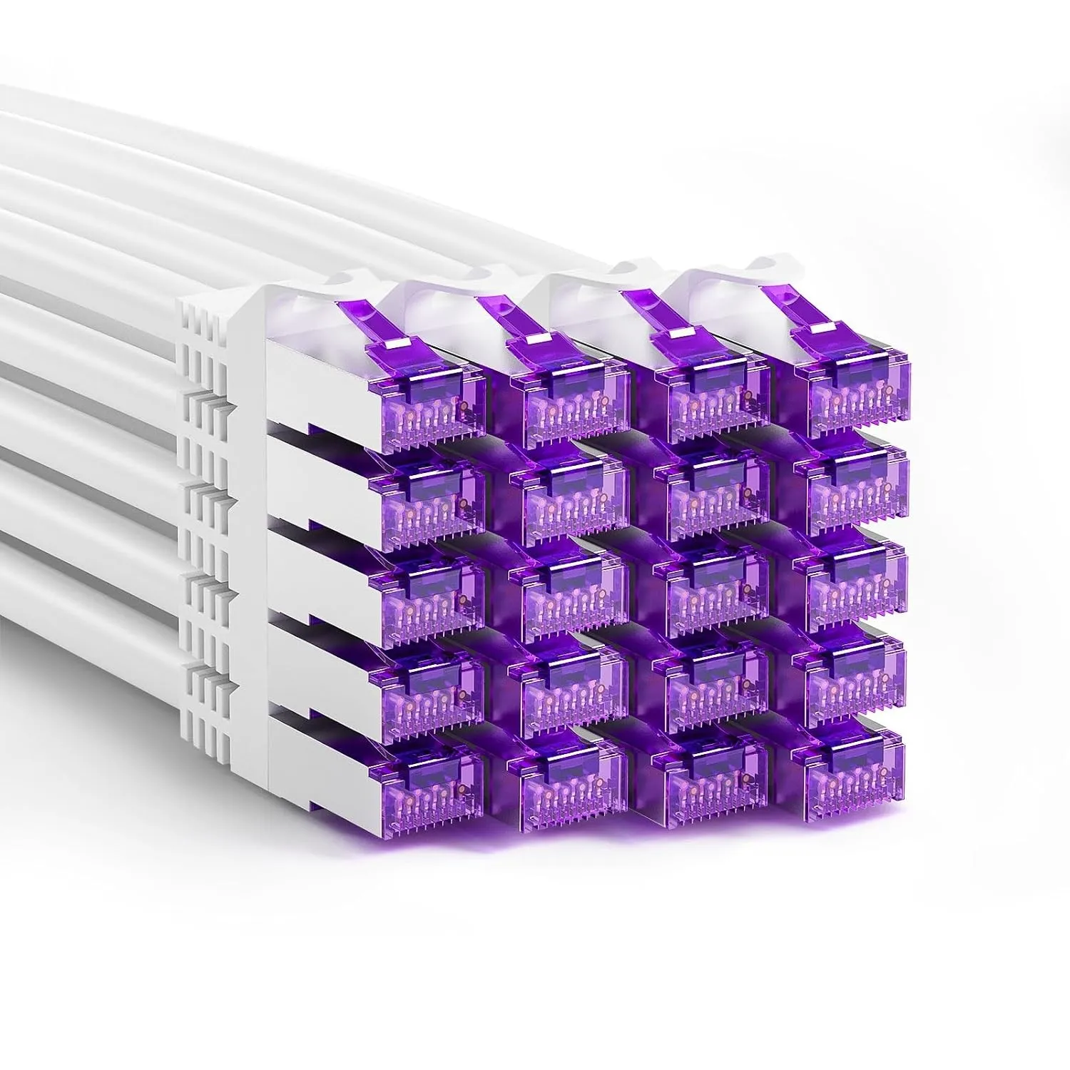 FGB 10 Gbps Patchkabel 0,25m x20, RJ45 Netzwerkkabel CAT 7- Weiß