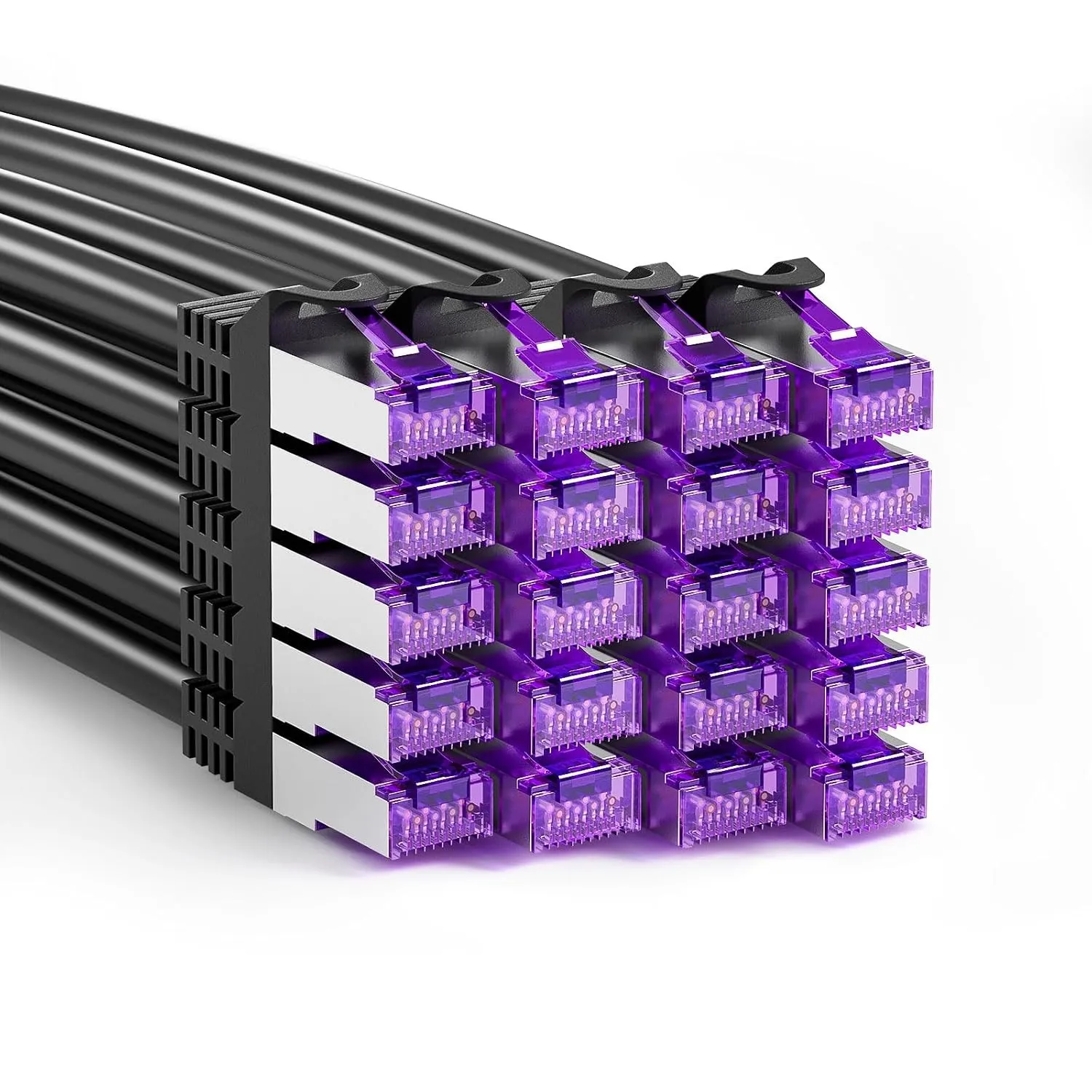 FGB 10 Gbps Patchkabel 0,5m x20, RJ45 Netzwerkkabel CAT 7- Schwarz