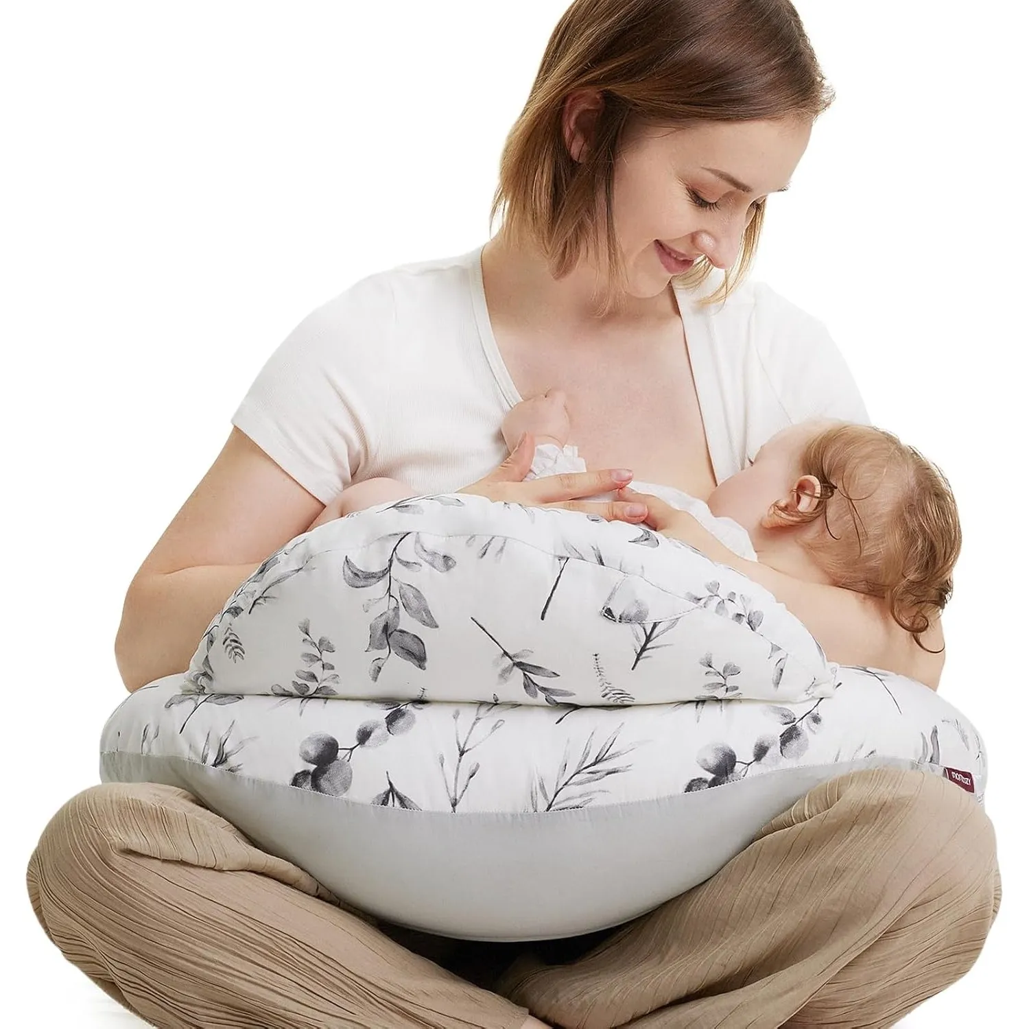 Momcozy Stillkissen mit Sicherheitsumrandung – Ergonomisches Still- und Lagerungskissen mit verstellbarem Gurt & abnehm…