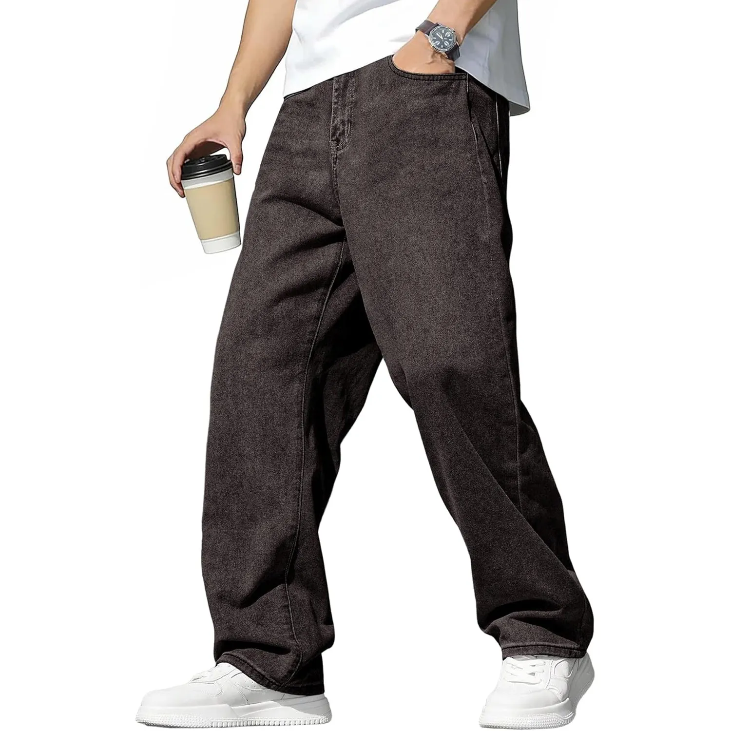 JMIERR Jeans Herren Baggy Weite Jeans Hose Herren Stretch Vintage Y2K Hip Hop Denim Hosen Loose Fit Streetwear Freizeit…