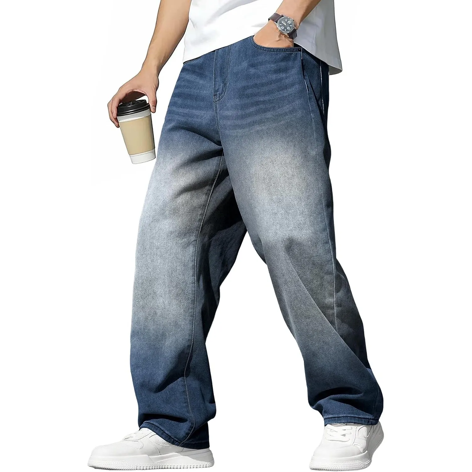 JMIERR Jeans Herren Baggy Stretch Y2K Denim Hose
