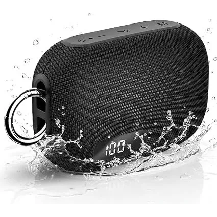 Bluetooth Lautsprecher mit LED Anzeige, portabler Mini-Lautsprecher Dusche, Pro Sound Musikbox, Kraftvoller Bass,24 Std…
