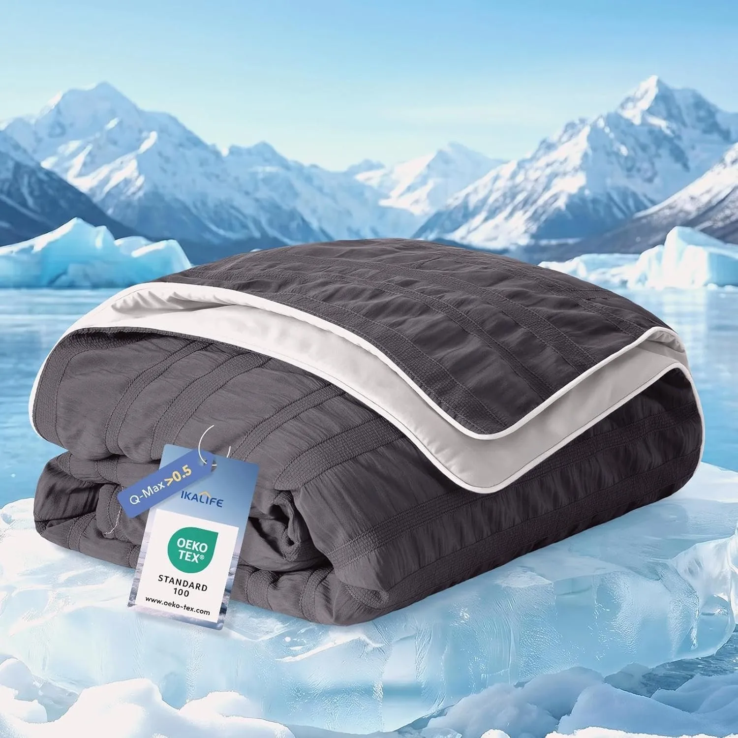 IKALIFE Kühldecke Bett für Menschen - Q-Max>0,5 Kühlende Decke Leichte Sommerdecke Kühlend Cooling Blanket Eisdecke zum…