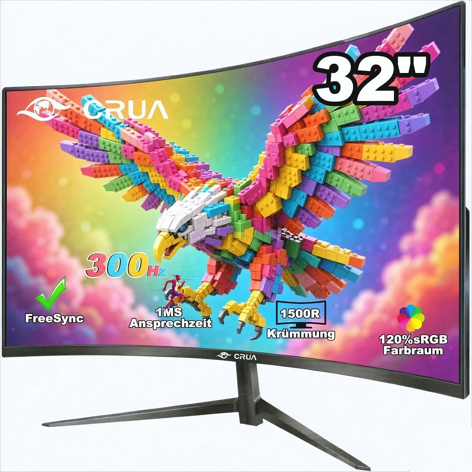 CRUA 32 Zoll 2K Curved Gaming Monitor