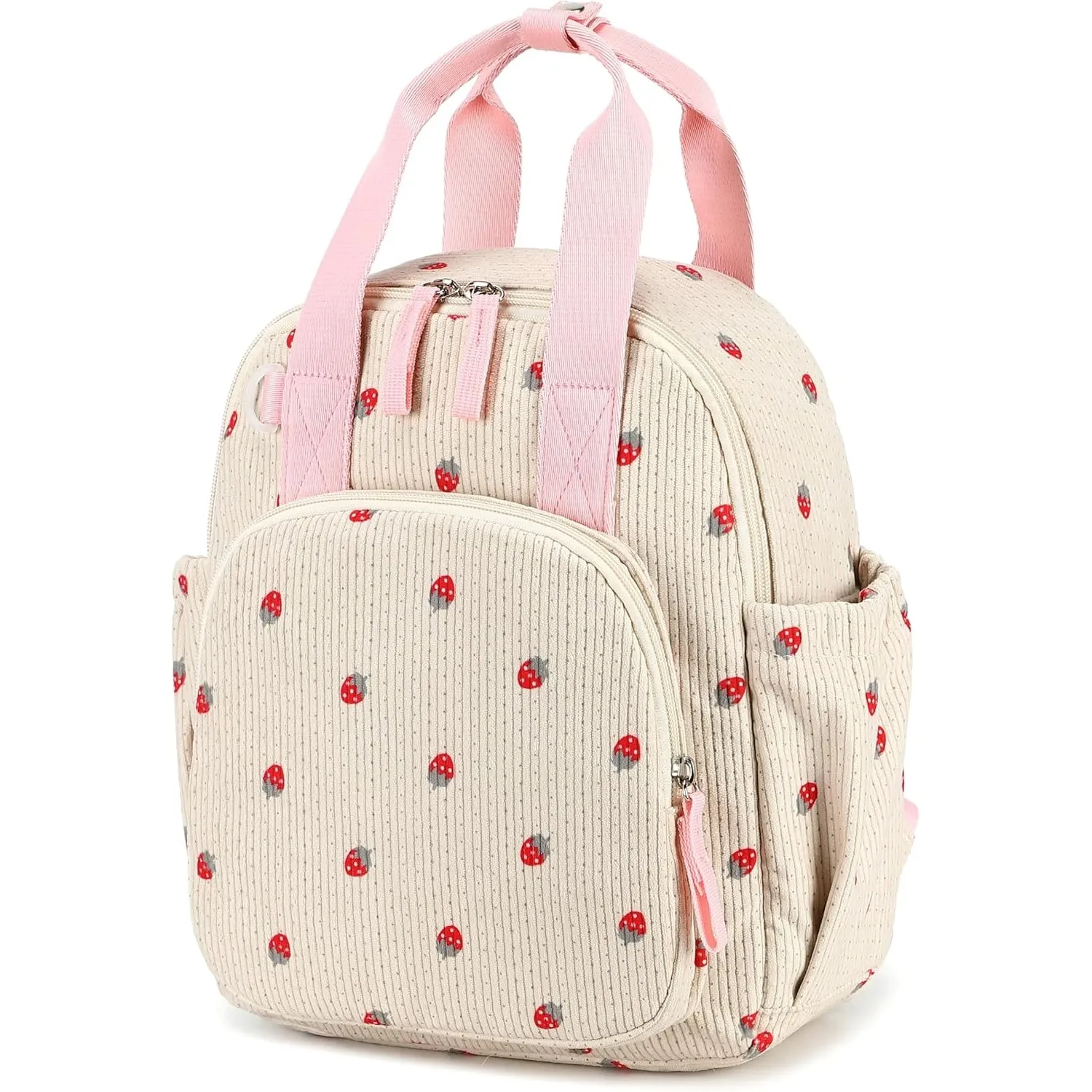 LEDAOU Kinderrucksack, Wasserdicht, für Kinder 2-4 Jahre, Kita und Schule, Jungen und Mädchen (Erdbeerreis)
