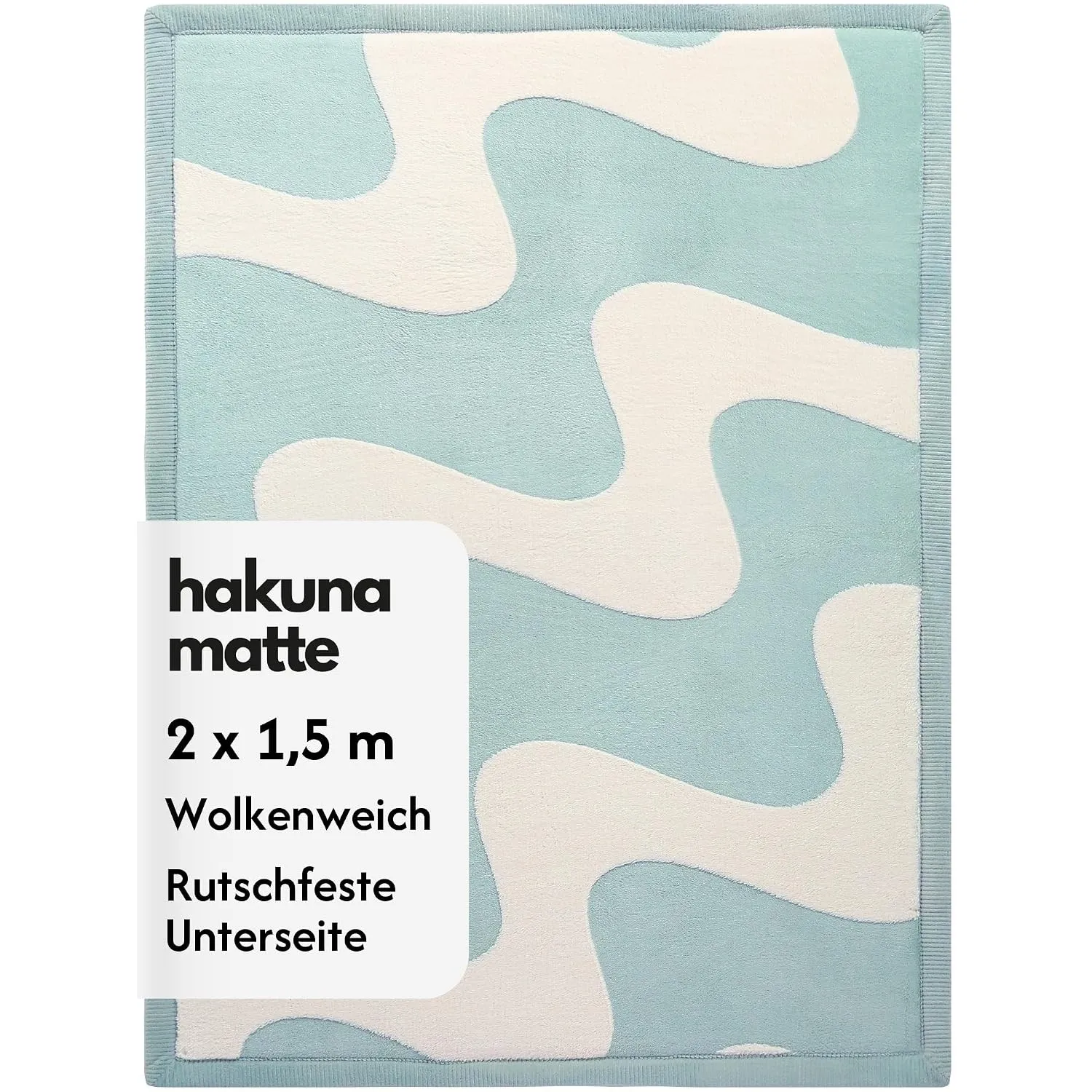 Hakuna Matte Wolkenweiche Spielmatte Baby - 200 x 150 x 2,5 cm - 3D Wellen