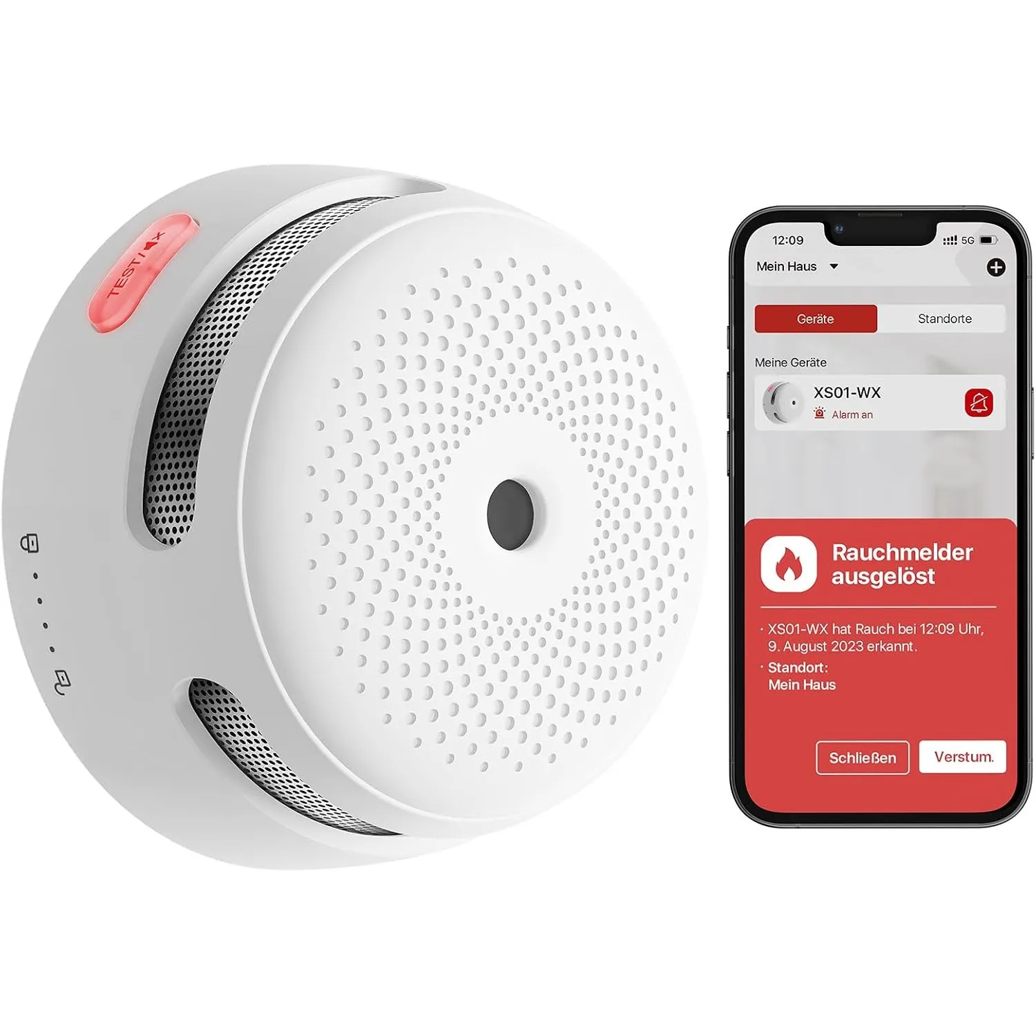 X-Sense WLAN-Rauchmelder, austauschbare Batterie, 1 Stück | EN 14604 zertifiziert; direkte WLAN-Verbindung; Echtzeit-Be…