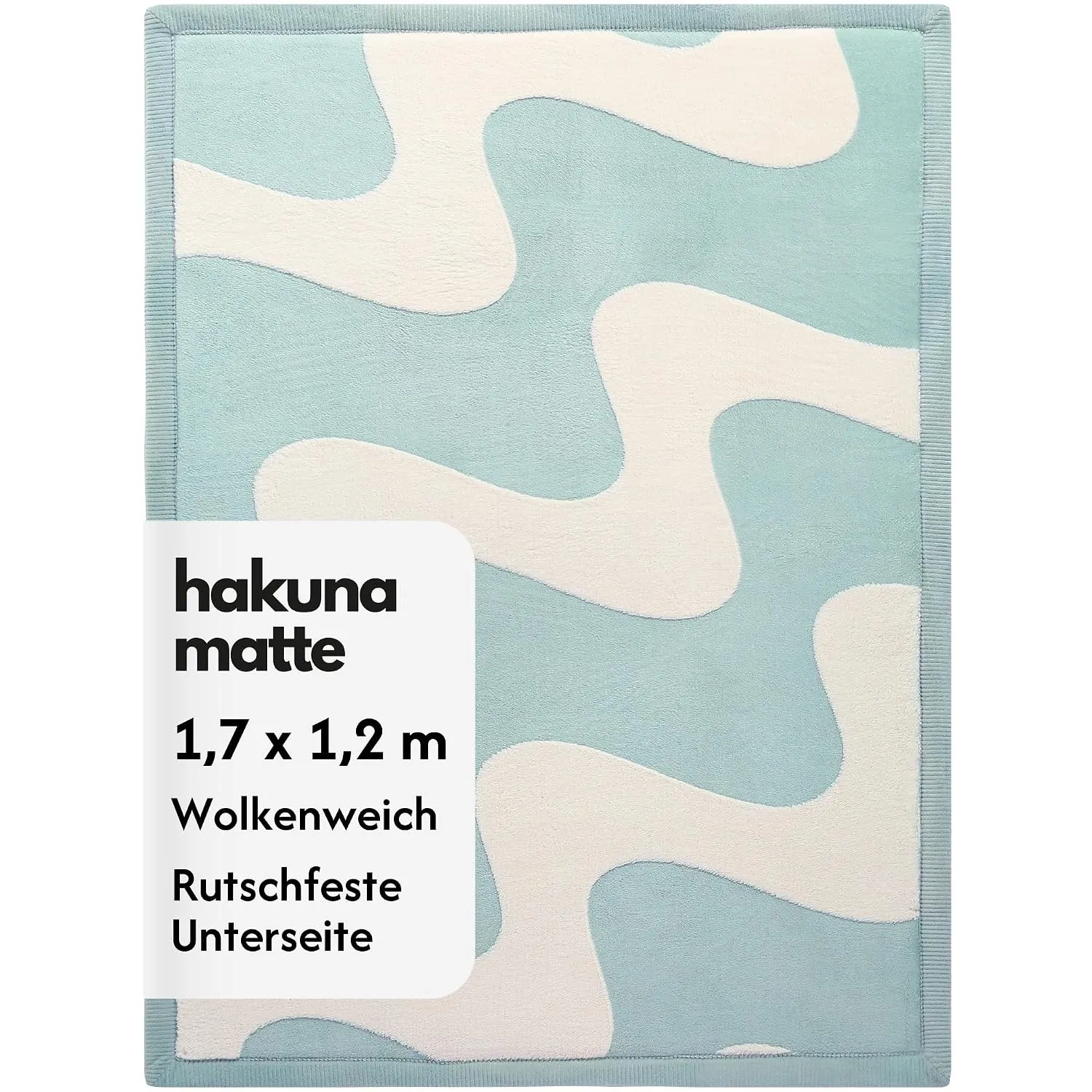 Hakuna Matte Wolkenweiche Spielmatte Baby - 170 x 120 x 2,5 cm - 3D Wellen | Teppich für Kinderzimmer mit hochwertigem …