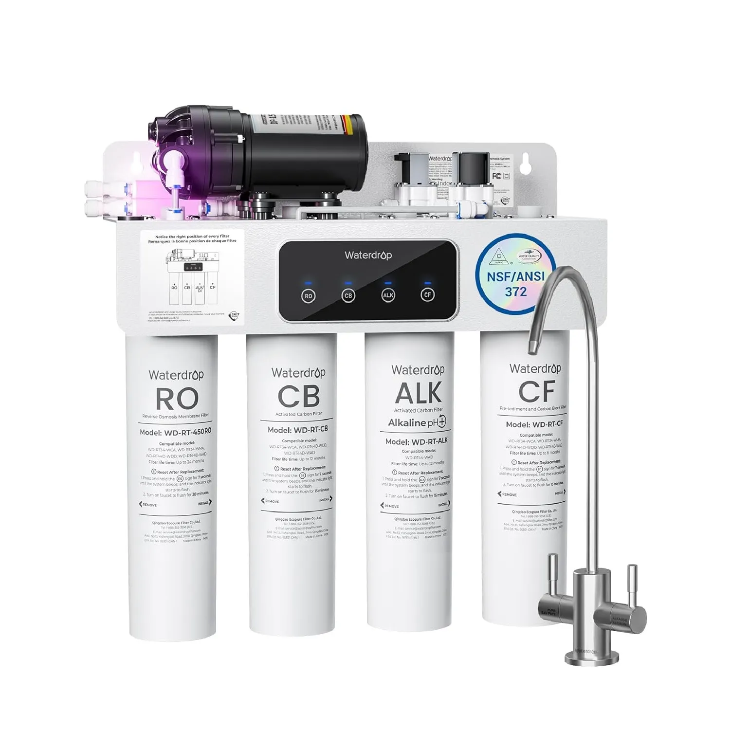 Waterdrop T4-A Alkalischer pH+ Umkehrosmoseanlage, 10-Stufige Filtration