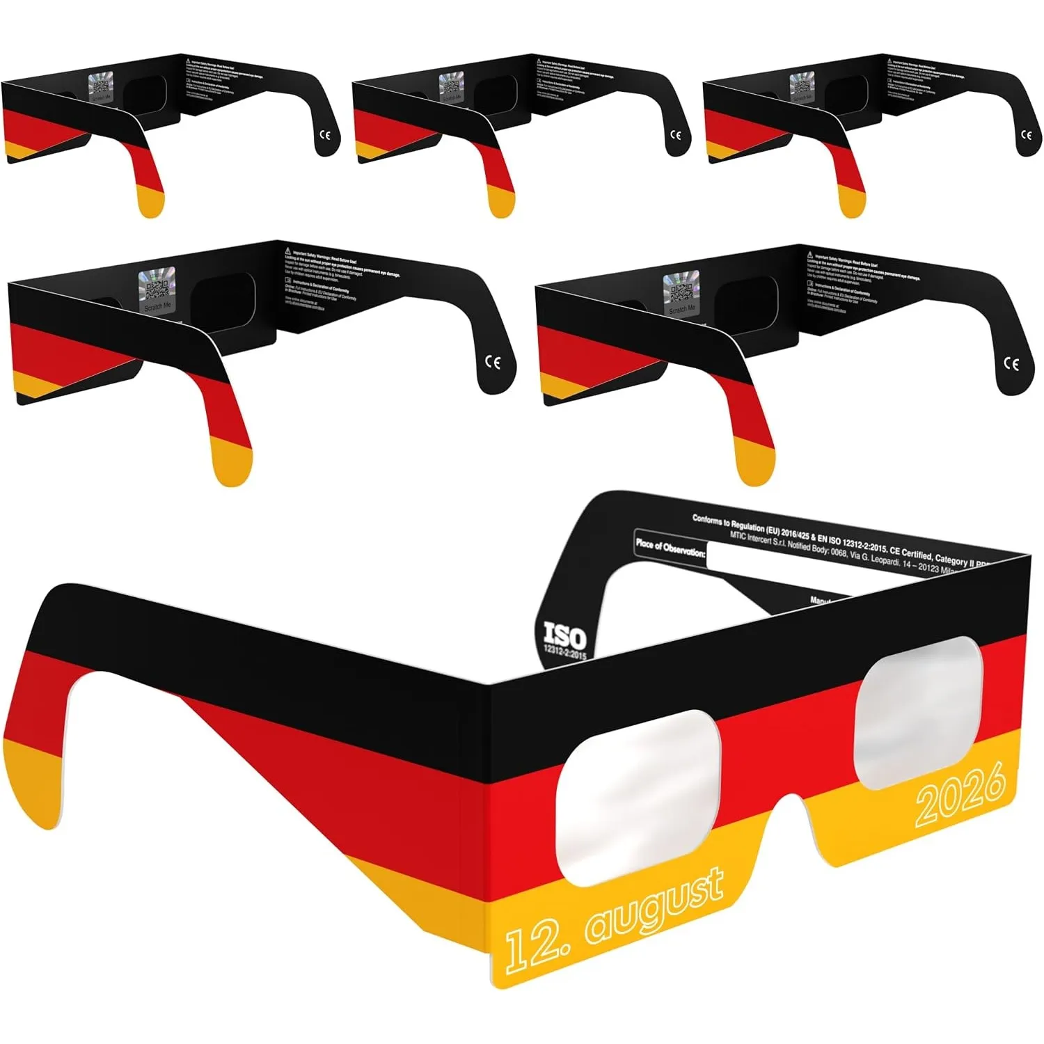 Absolute Eclipse Sonnenfinsternis Brille 2026 zum Sehen der Sonnenfinsternis - ISO 12312-2 CE Zertifiziert - 12. August…