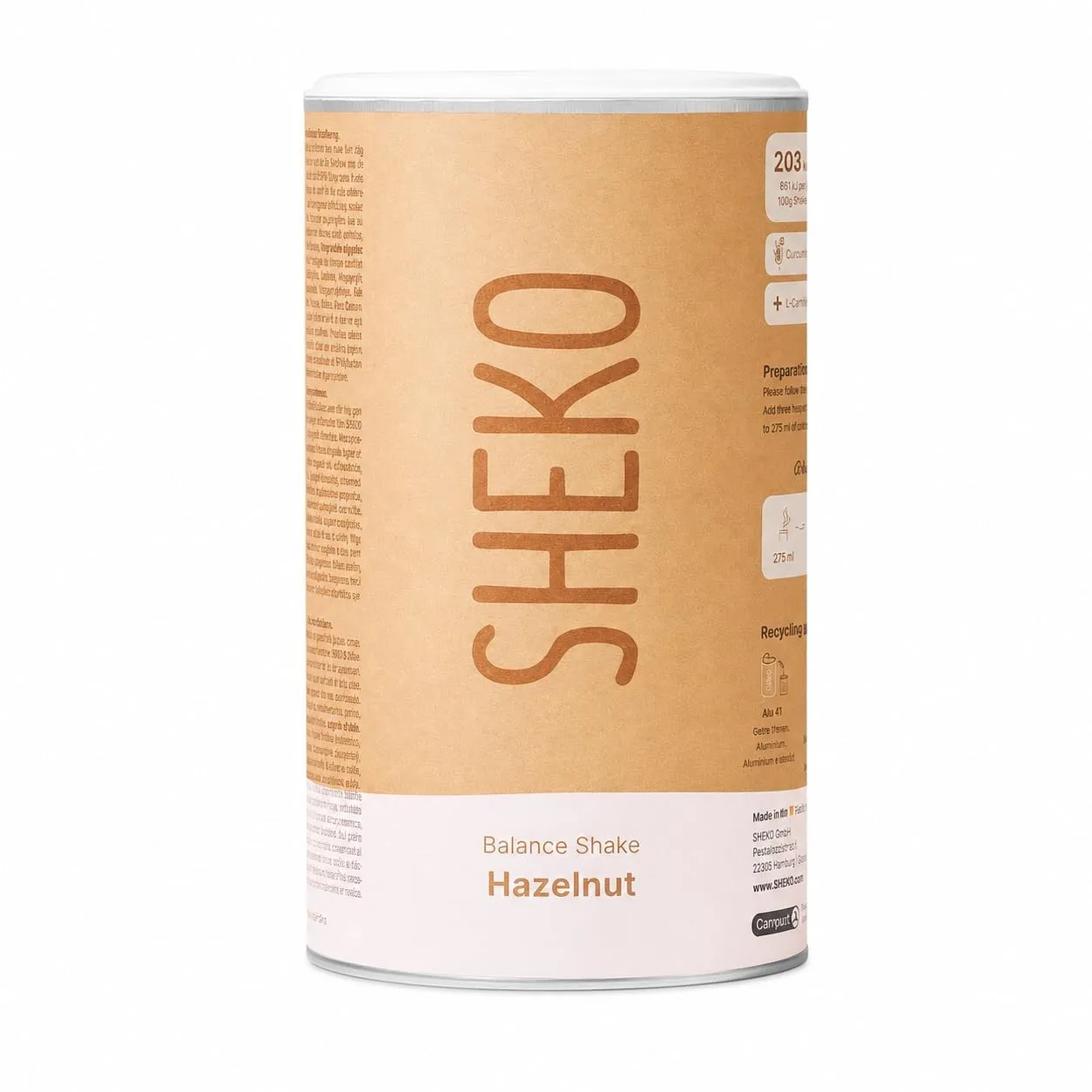 SHEKO Balance Shake Haselnuss – Mahlzeitersatz & Abnehmshake – 378 g