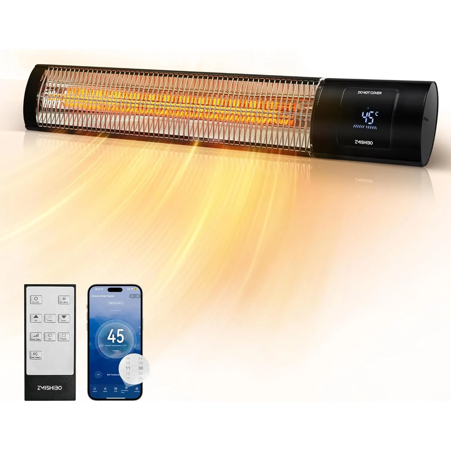 ZMISHIBO Infrarot Heizstrahler 2000W,4 Heizstufen,Heizstrahler Outdoor IP65 für innen & außen,Wand- & Deckenmontage,mit…
