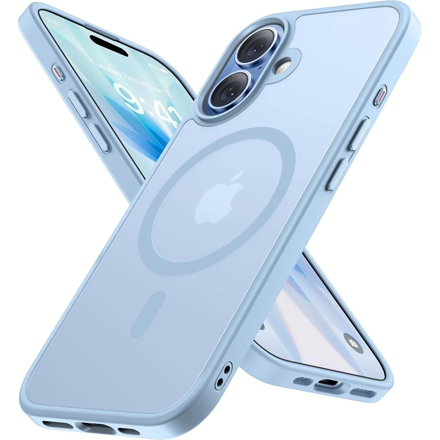 Miracase für iPhone 17 Hülle mit Magsafe TOP MIL, Nebel Blau