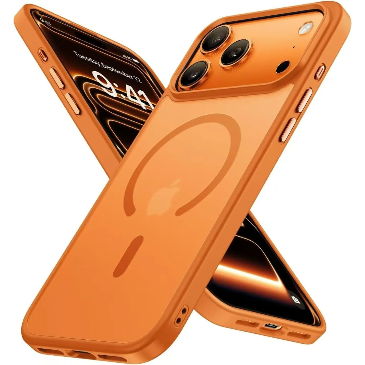 Miracase für iPhone 17 Pro Hülle mit Magsafe TOP MIL, Orange