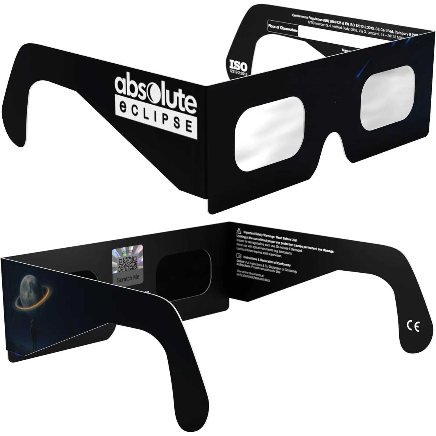 Absolute Eclipse Sonnenfinsternis Brille 2026 zum Sehen der Sonnenfinsternis - ISO 12312-2 CE Zertifiziert - 12. August…
