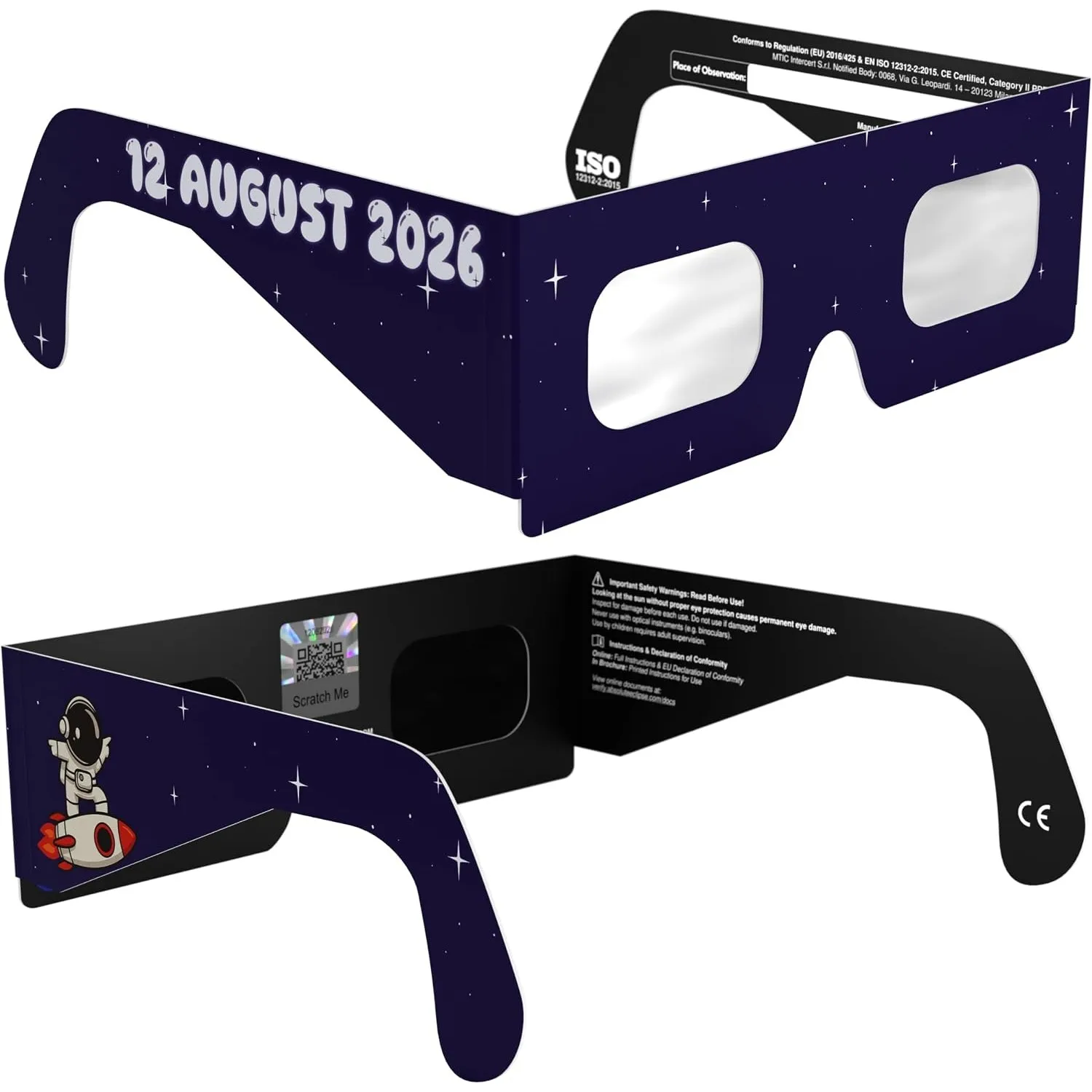 Absolute Eclipse Sonnenfinsternis Brille 2026 zum Sehen der Sonnenfinsternis - ISO 12312-2 CE Zertifiziert - 12. August…