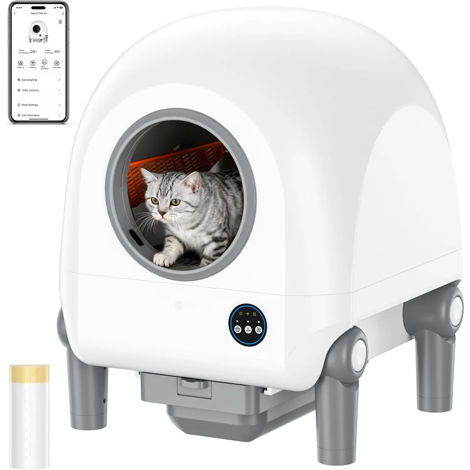 Vxacen Katzenklo Selbstreinigend, 72L Selbstreinigende Katzentoilette