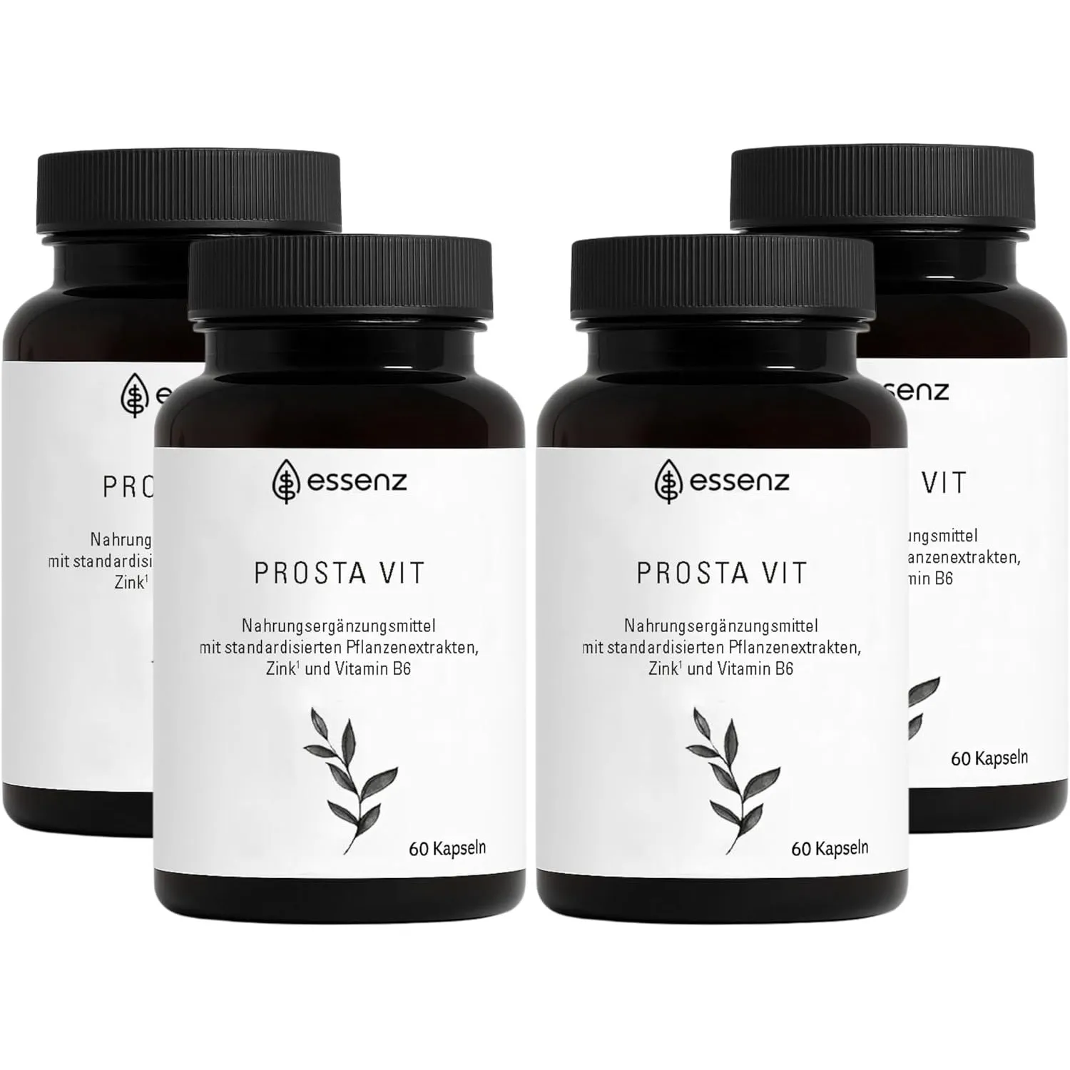 ESSENZ Prosta Vit – 4x60 Kapseln mit Kürbiskern-, Sägepalmen- & Brennnesselwurzel-Extrakt sowie Zink & Vitamin B6 – veg…