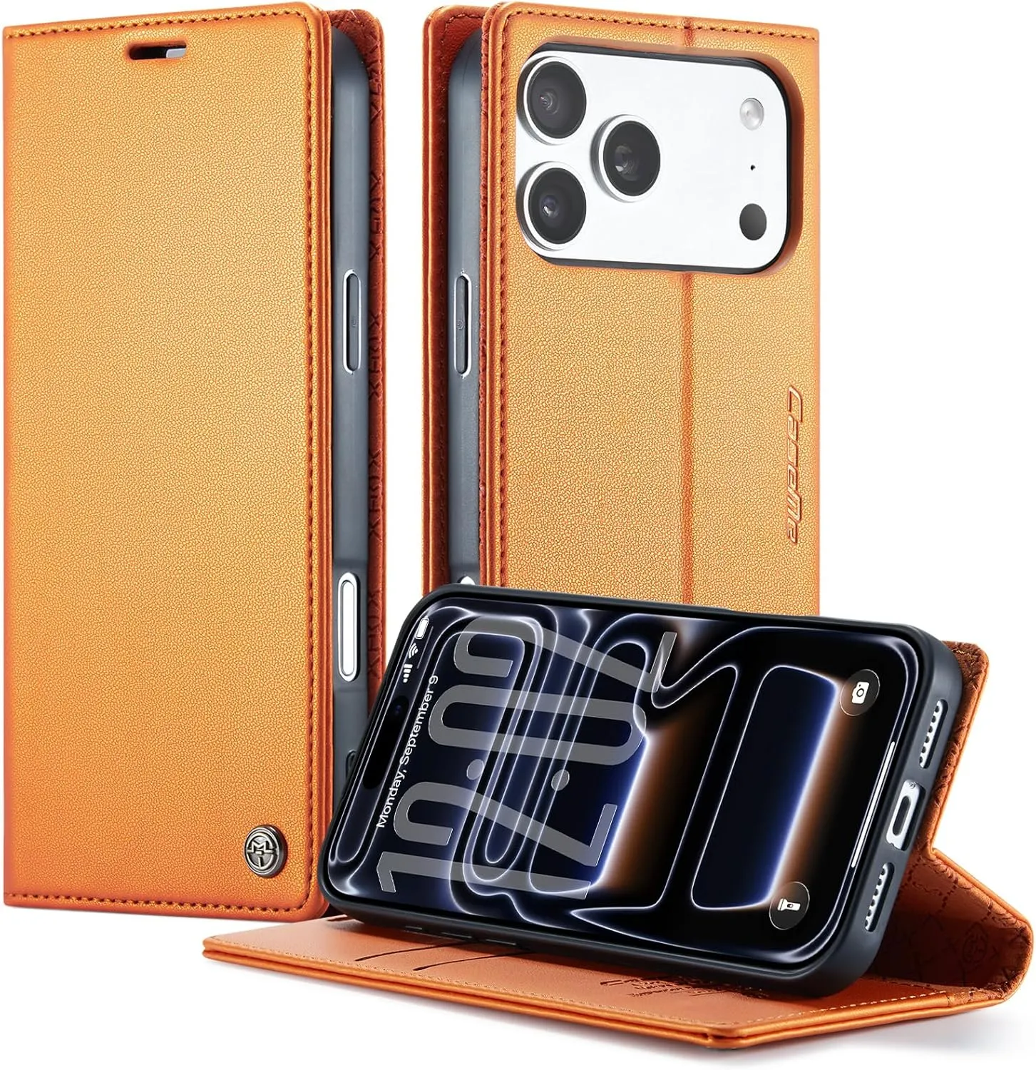iPhone 17 Pro hülle klapphülle Premium PU Leder,RFID Schutzhülle,Faltbare Ständer,Handytasche Lederhülle Kartenfach Sta…