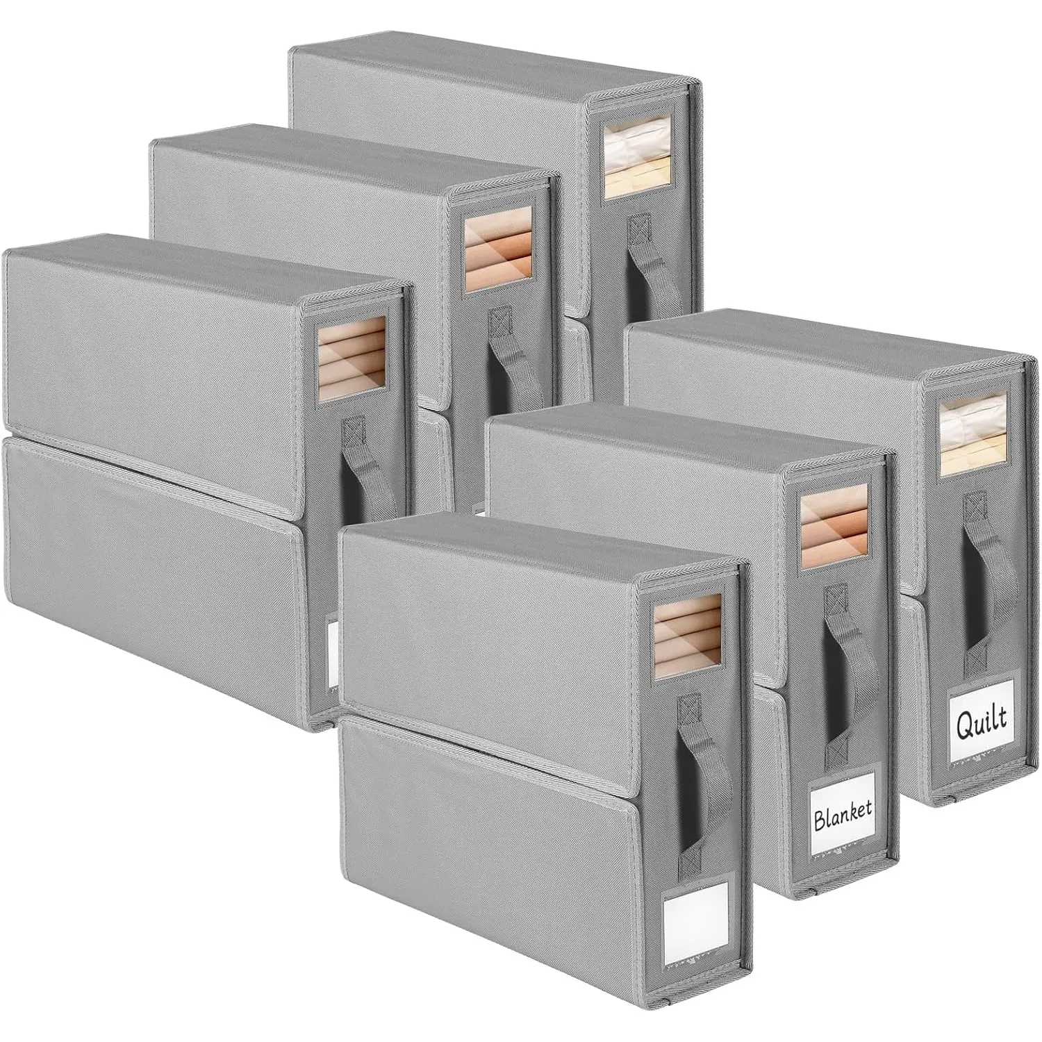 6 Stück Aufbewahrung Bettwäsche Organizer, Faltbarer Aufbewahrungstasche für Bettlaken, Oxford-Stoff Aufbewahrungsbox K…