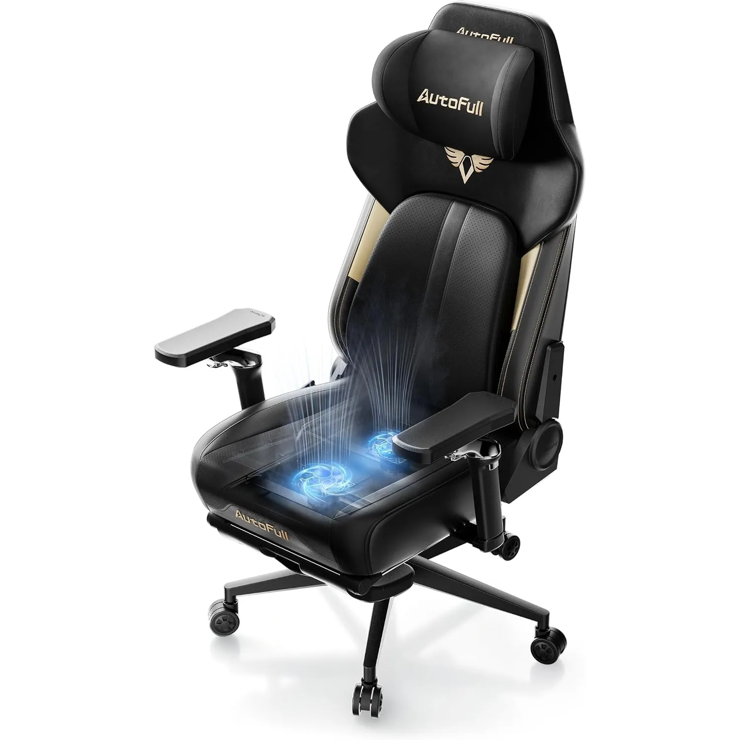 AutoFull M6 Ultra 2.0 Gaming Stuhl mit dynamischer Lordosenstütze, Kühlung und Heizung, Dual-Zonen-Massage, 160° Rücken…
